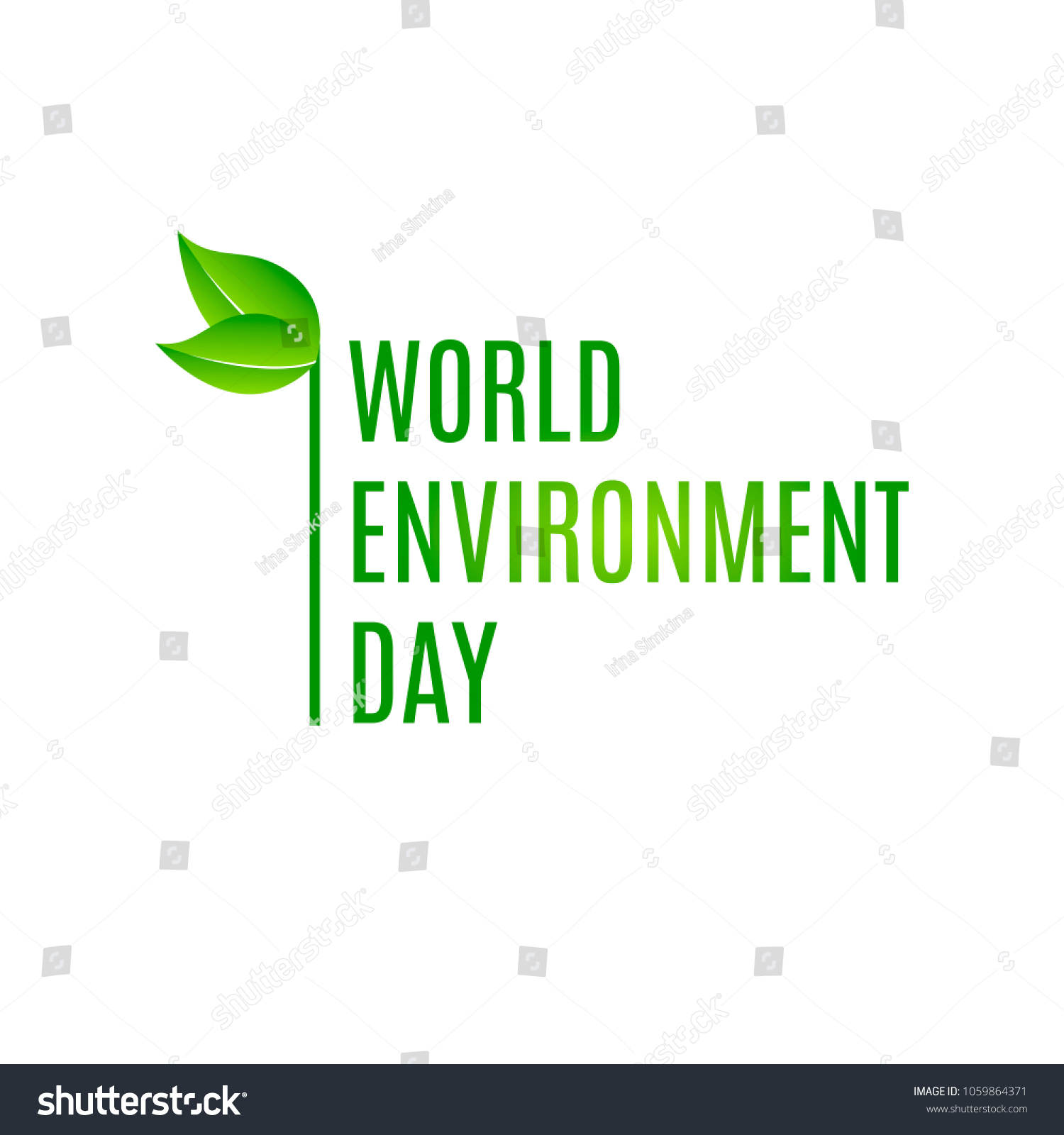 World Environment Day Logo Green Leaves Stock Vector (Royalty Free ...