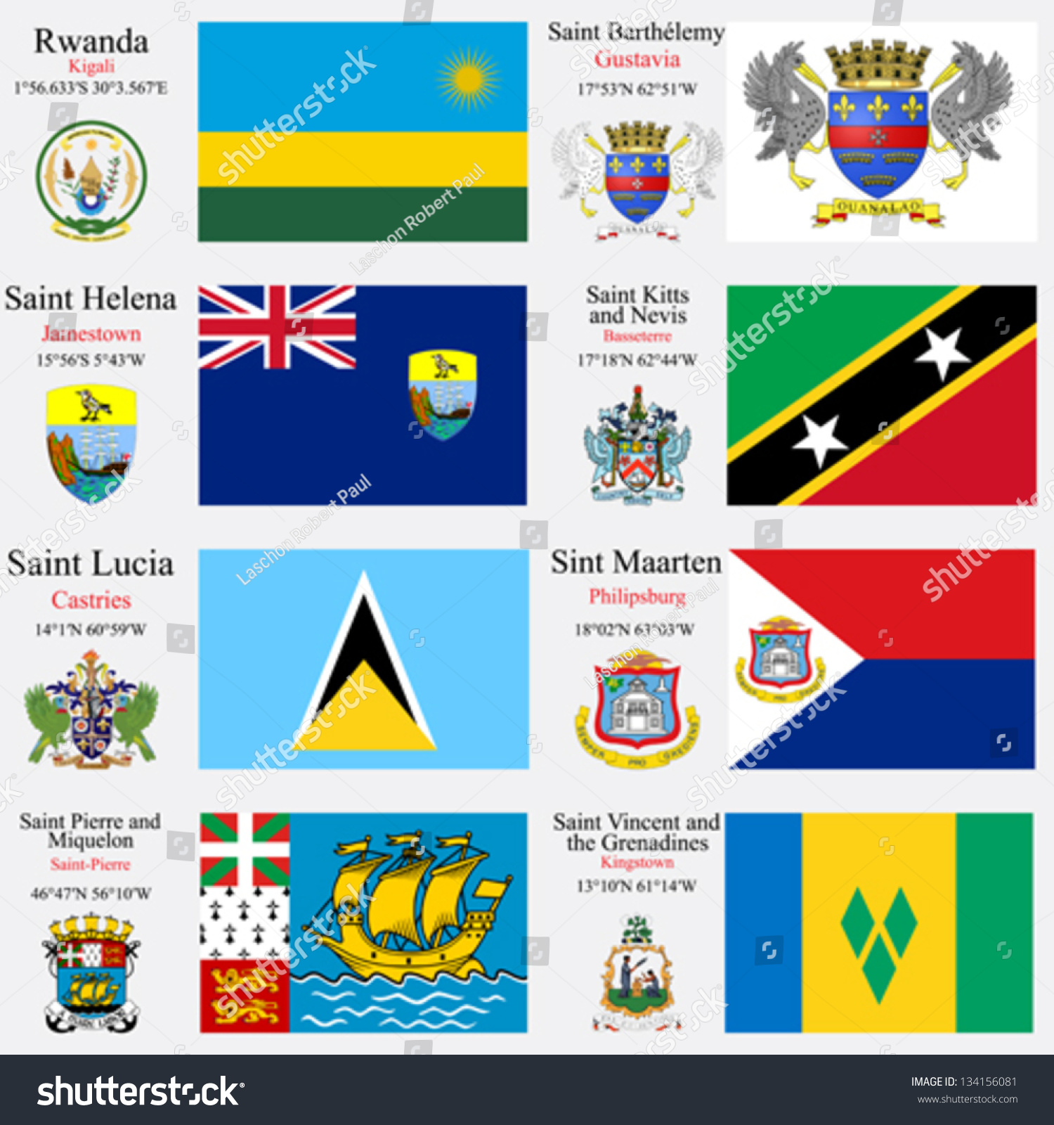 Download World Flags Rwanda St Barthelemy St Stock Vector 134156081 - Shutterstock