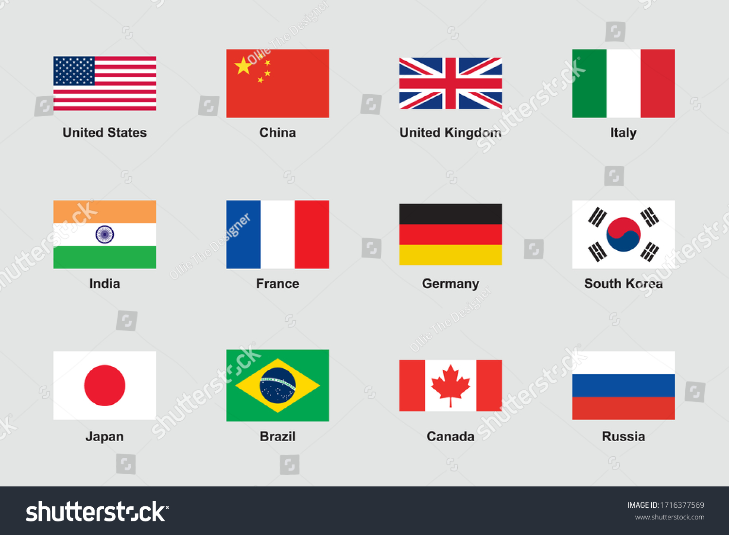 SVG of World Flags Official Proportions Flat Vector Set svg