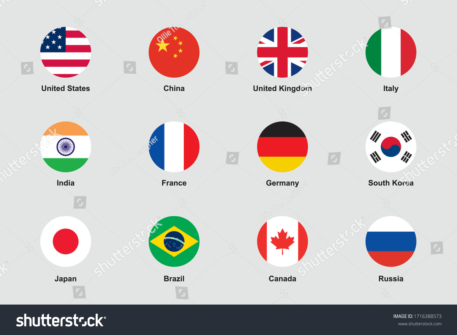SVG of World Flags Round Flat Circle Icons Vector Set svg