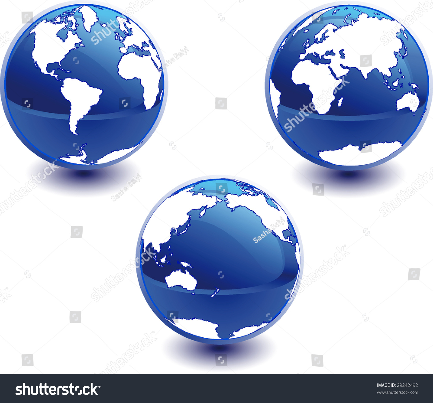 World Globe. Different Views. Stock Vector Illustration 29242492 ...