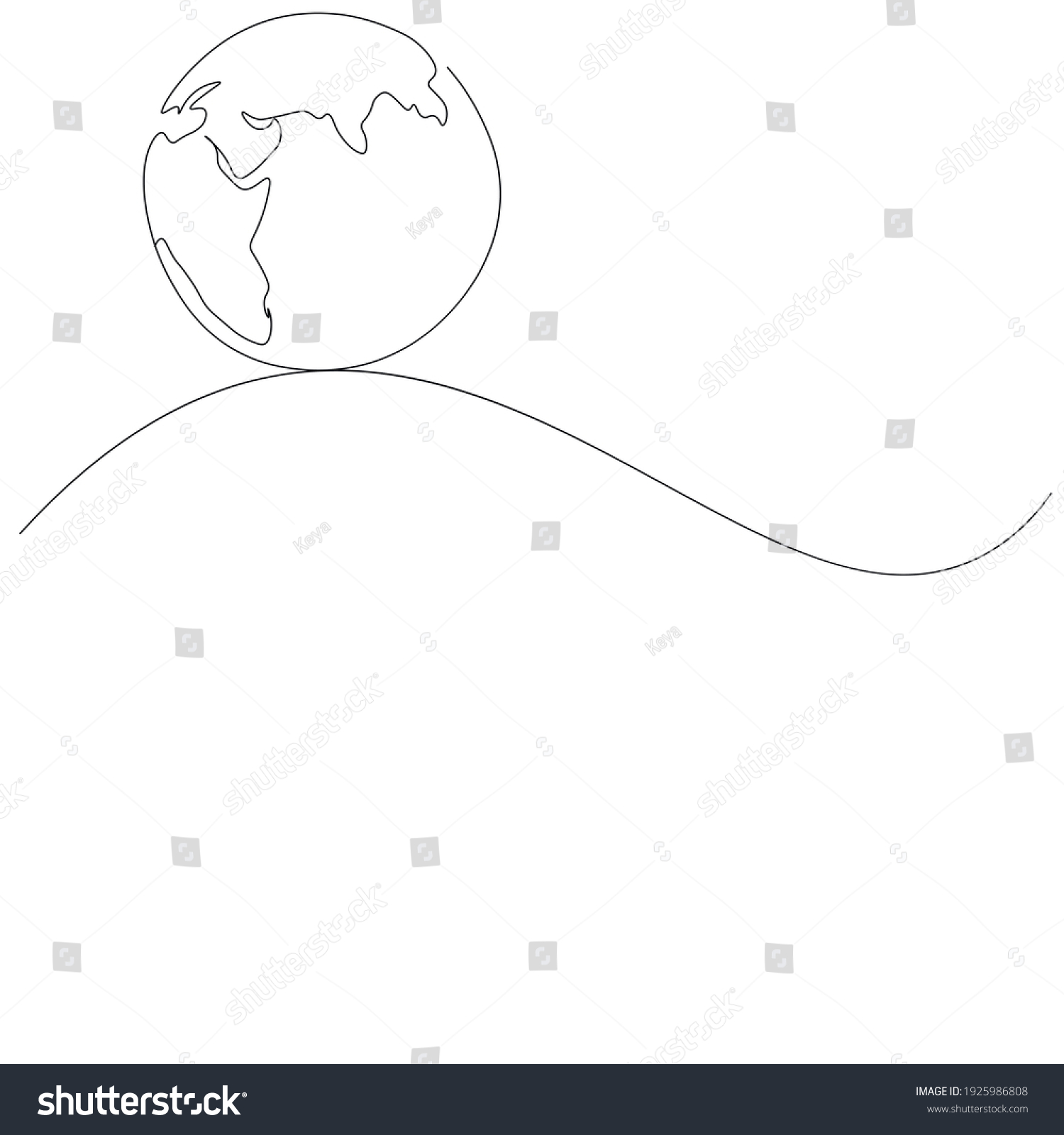 World Globe Line Drawing Vector Illustration Stock Vector Royalty Free