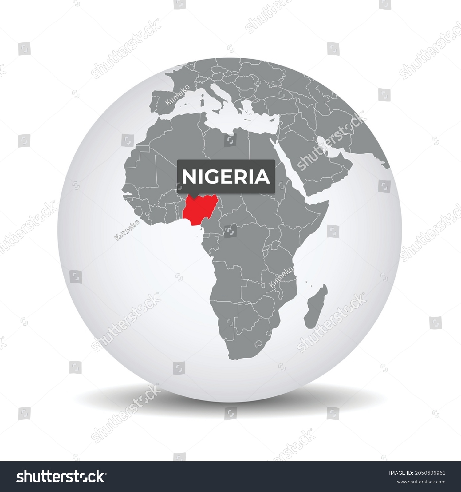 World Map In Nigeria World Globe Map Identication Nigeria Map Stock Vector (Royalty Free)  2050606961 | Shutterstock