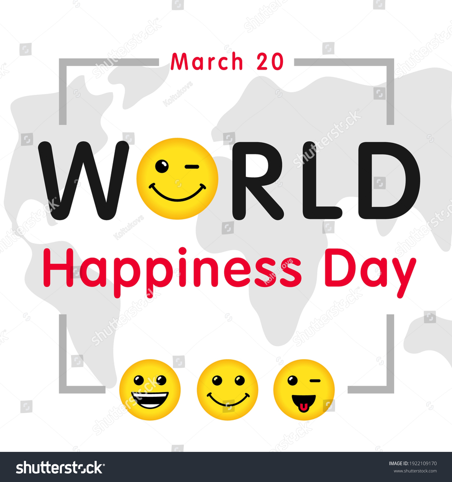 World Happiness Day Greeting Card Concept Stock Vector (Royalty Free