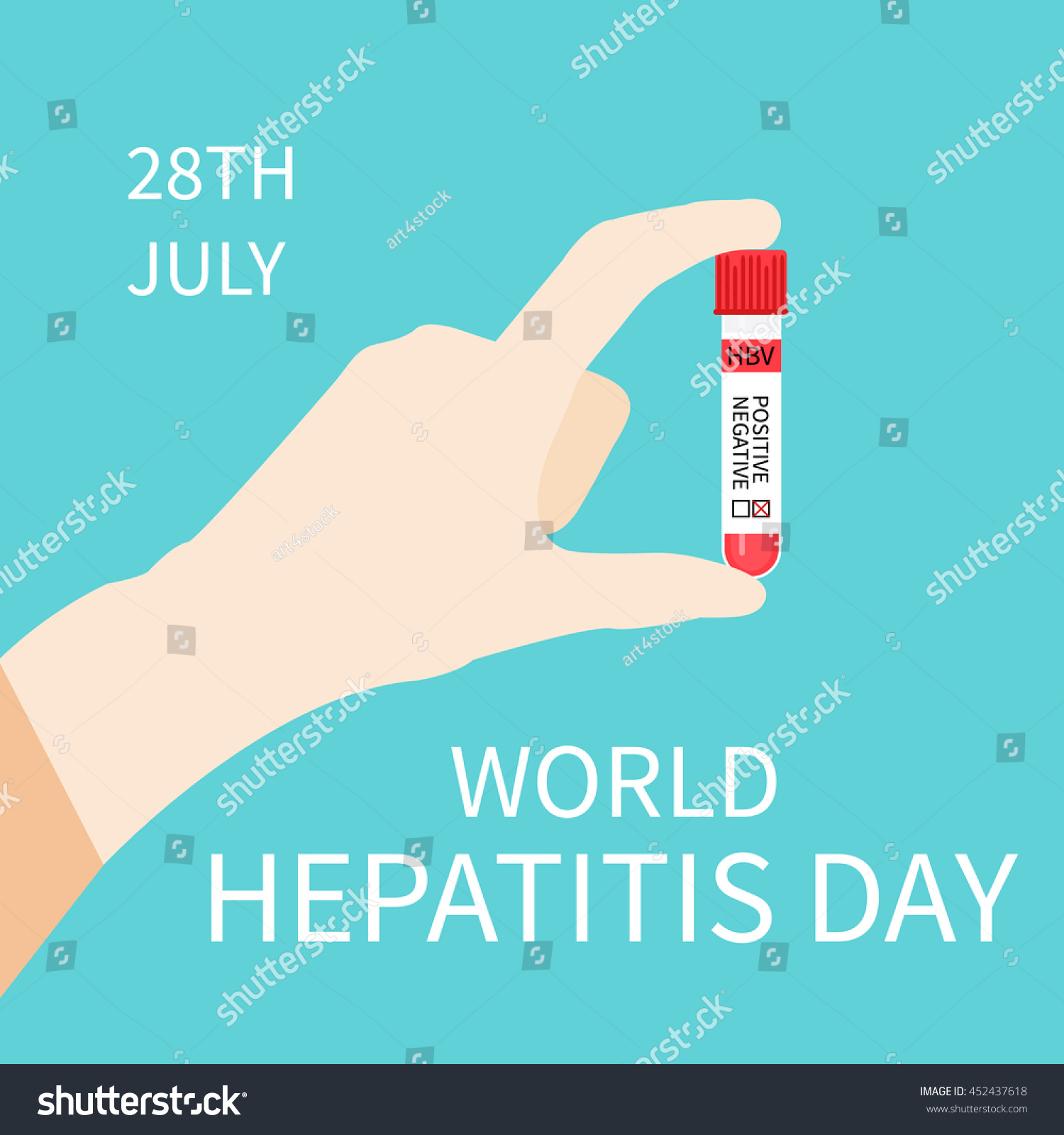 World Hepatitis Day Awareness Poster Hand Arkivvektor (royaltyfri