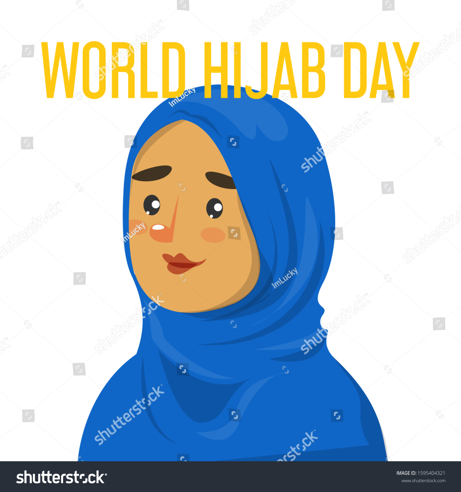 World Hijab Day Web Banner Vector Stock Vector (Royalty Free) 1595404321