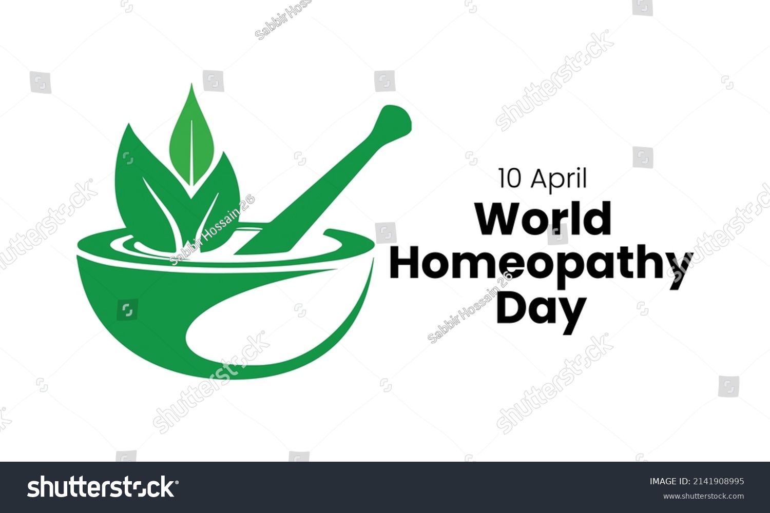 World Homoeopathy Day Banner Theme Stock Vector (Royalty Free