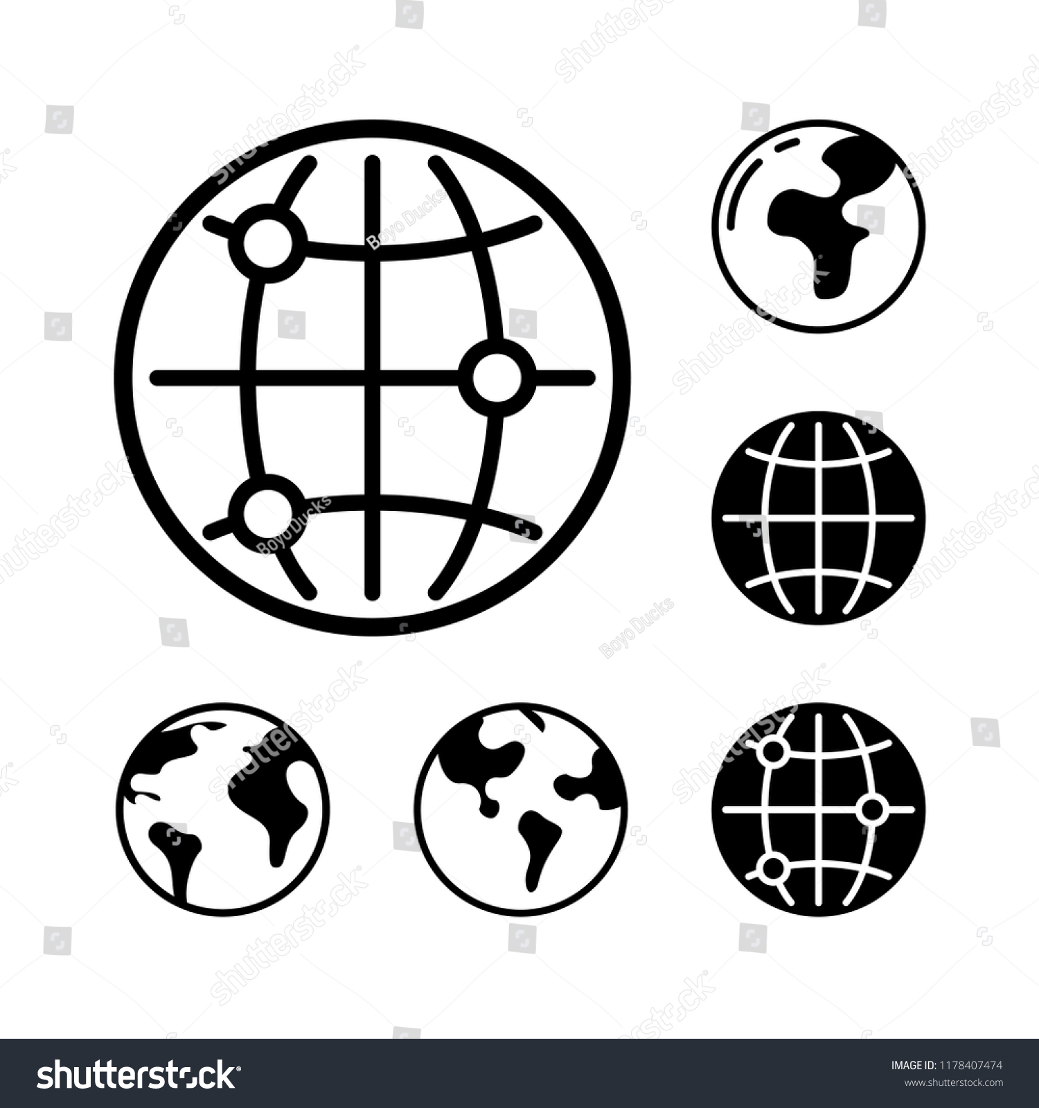 World Icon Templates Stock Vector (Royalty Free) 1178407474 | Shutterstock