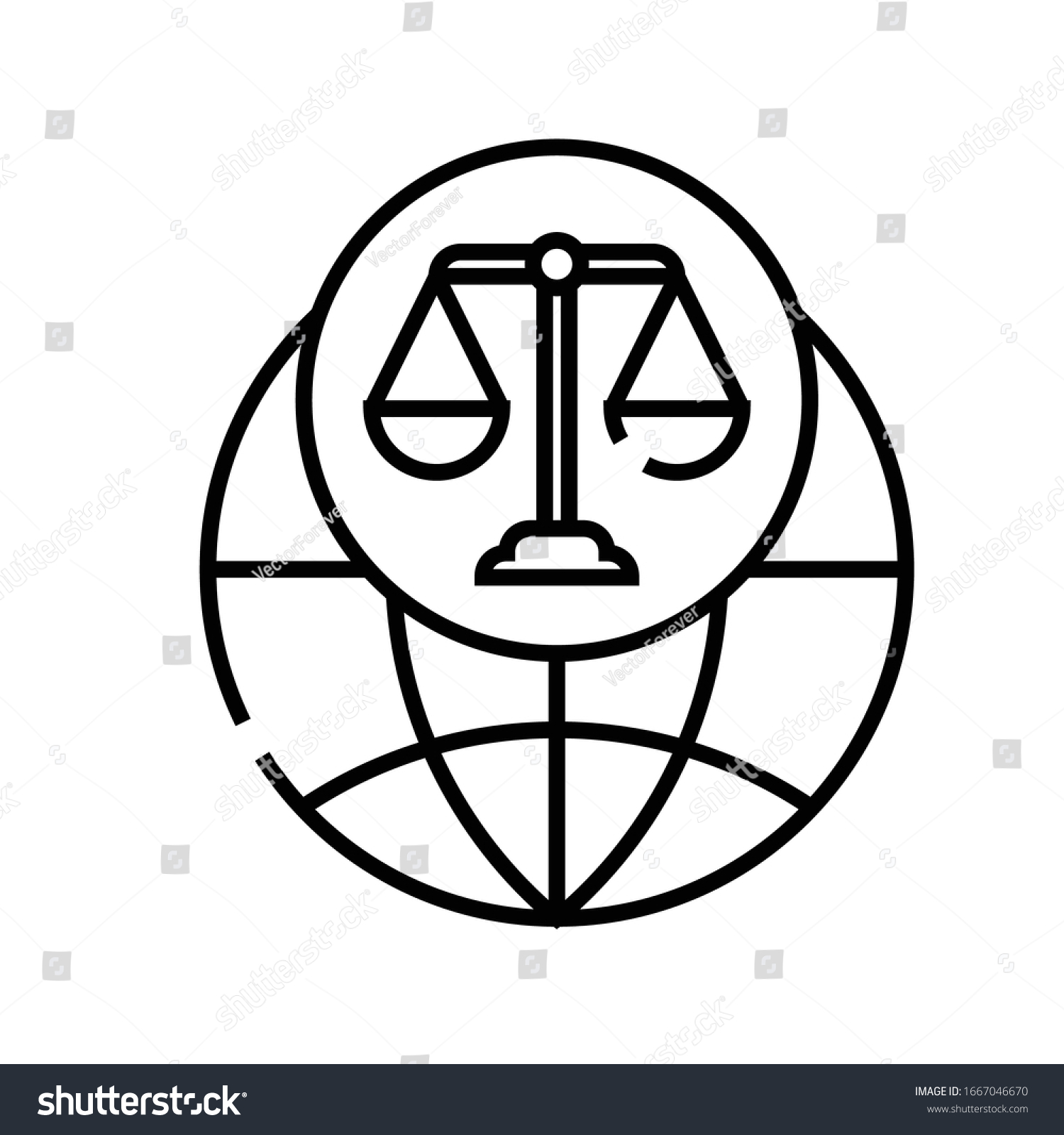 World Laws Line Icon Concept Sign Stock Vector (Royalty Free ...