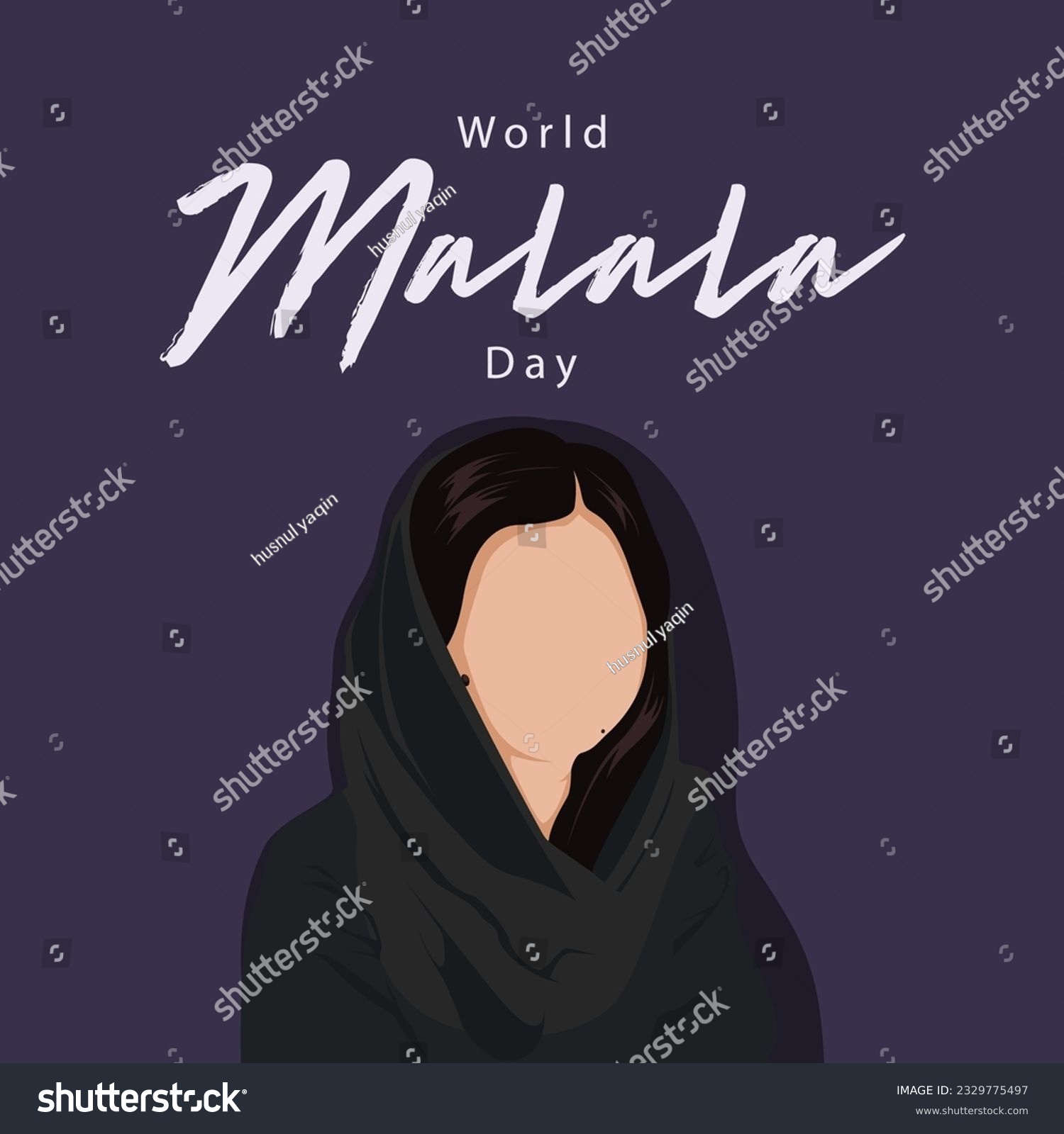 SVG of World malala day. Female face vector illustration. Celebrated every July 12th. Suitable for banners, greeting cards, social media, templates etc svg