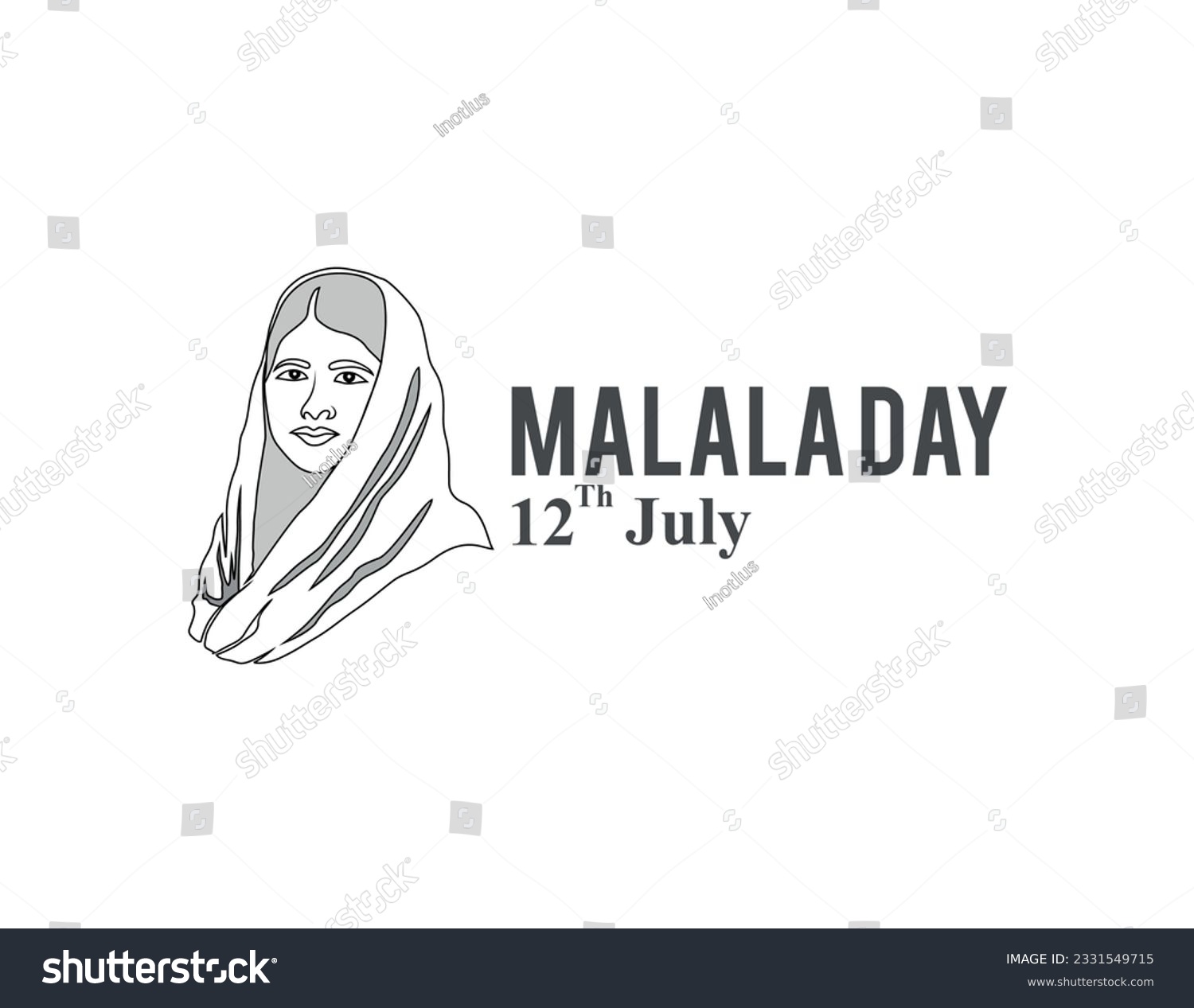 SVG of World malala day. Malala day Yousafzai 12 july design vector svg