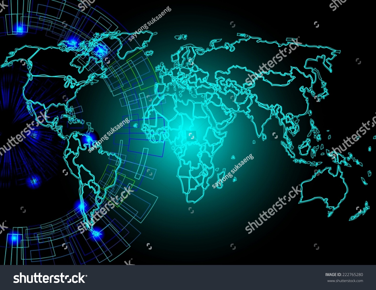 World Map Backgroundabstract Computer Graphic World Stock Vector