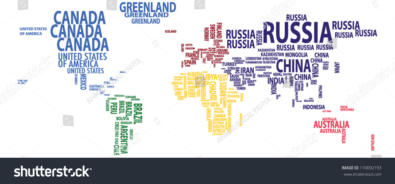 World Map Continents Vector - 110092193 : Shutterstock