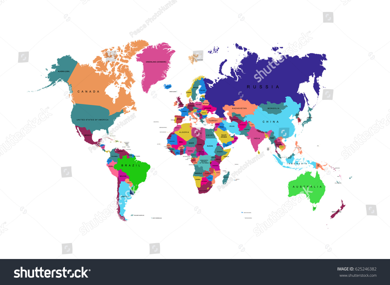 World Mapcountries Vector De Stock Libre De Regal As