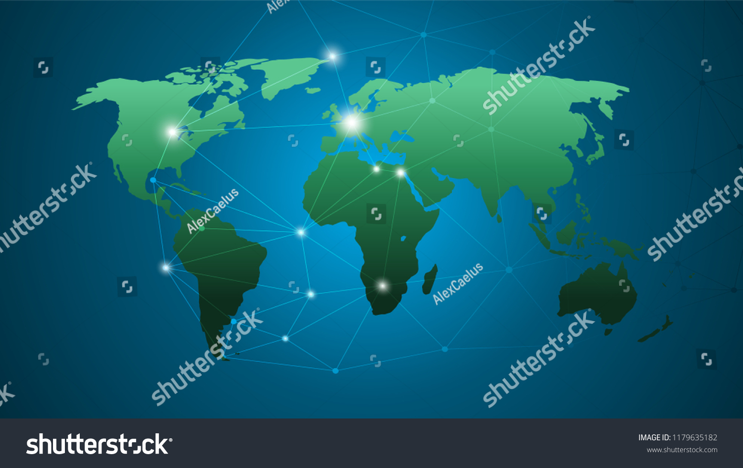 World Map Global Network Connection Abstract Stock Vector (Royalty Free ...