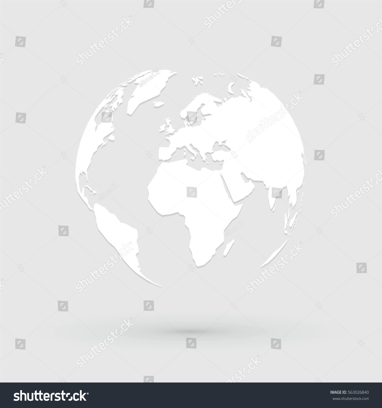 Stock Vector World Map Globe Icon 563026840 