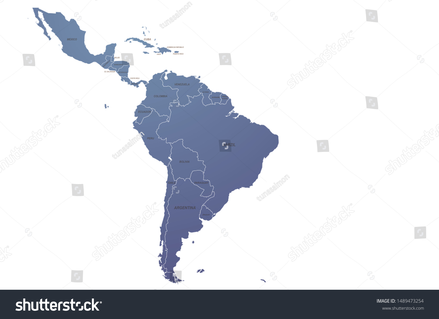 World Map Graphic Vector Latin America Stock Vector Royalty Free