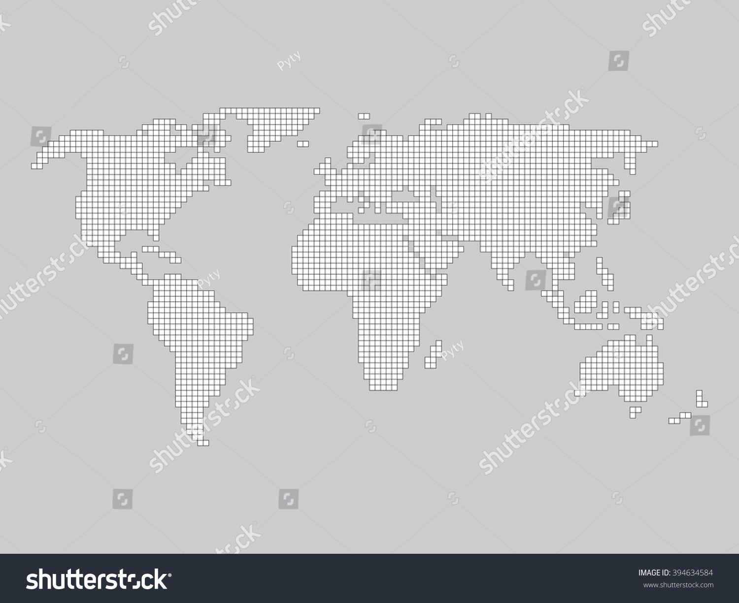 World Map Grid Stock Vector (Royalty Free) 394634584