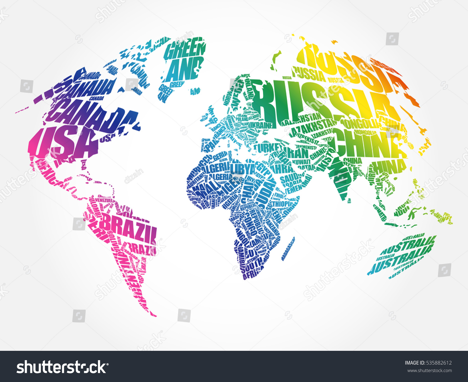 World Map Typography Word Cloud Concept Stock Vector (Royalty Free ...