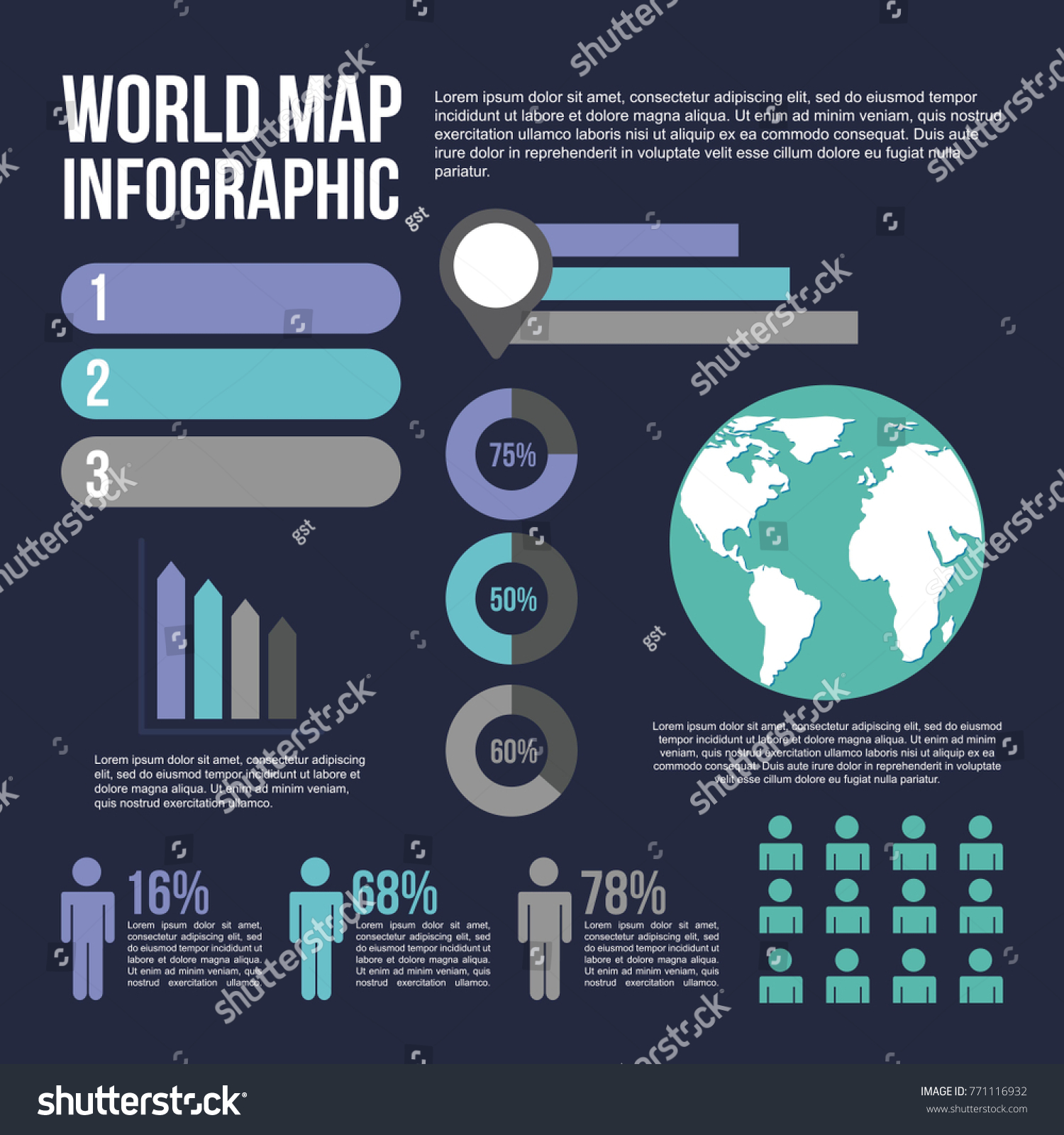 world-map-infographic-population-diagram-chart-vector-de-stock-libre