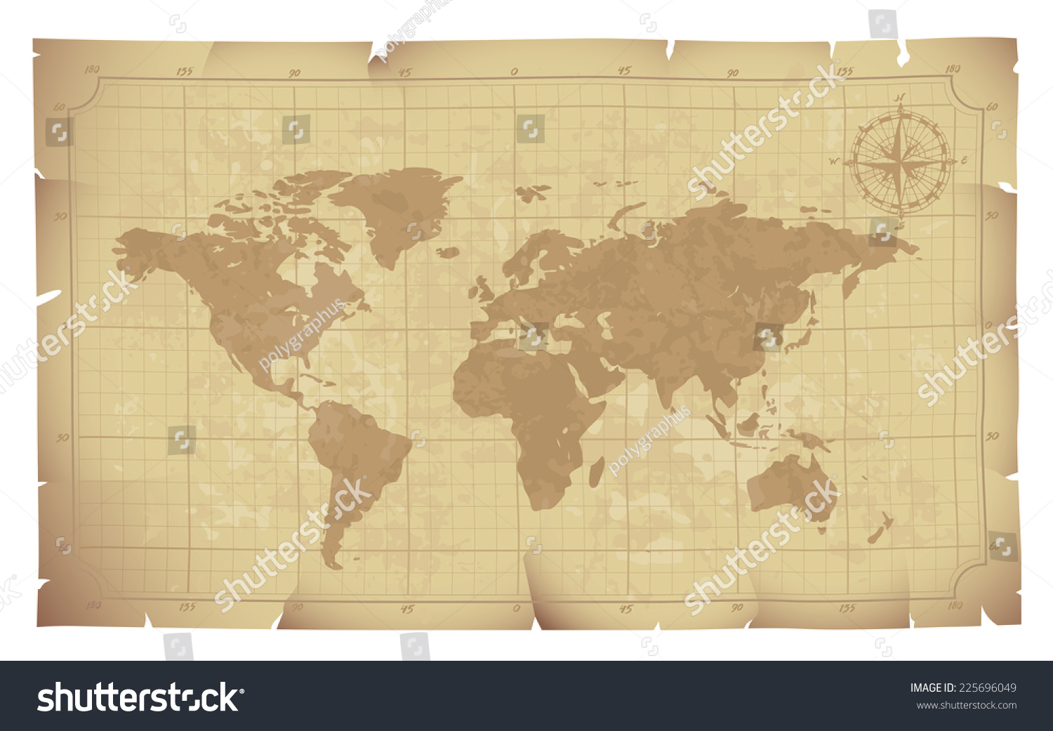 World Map Old Paper Eps8 Stock Vector