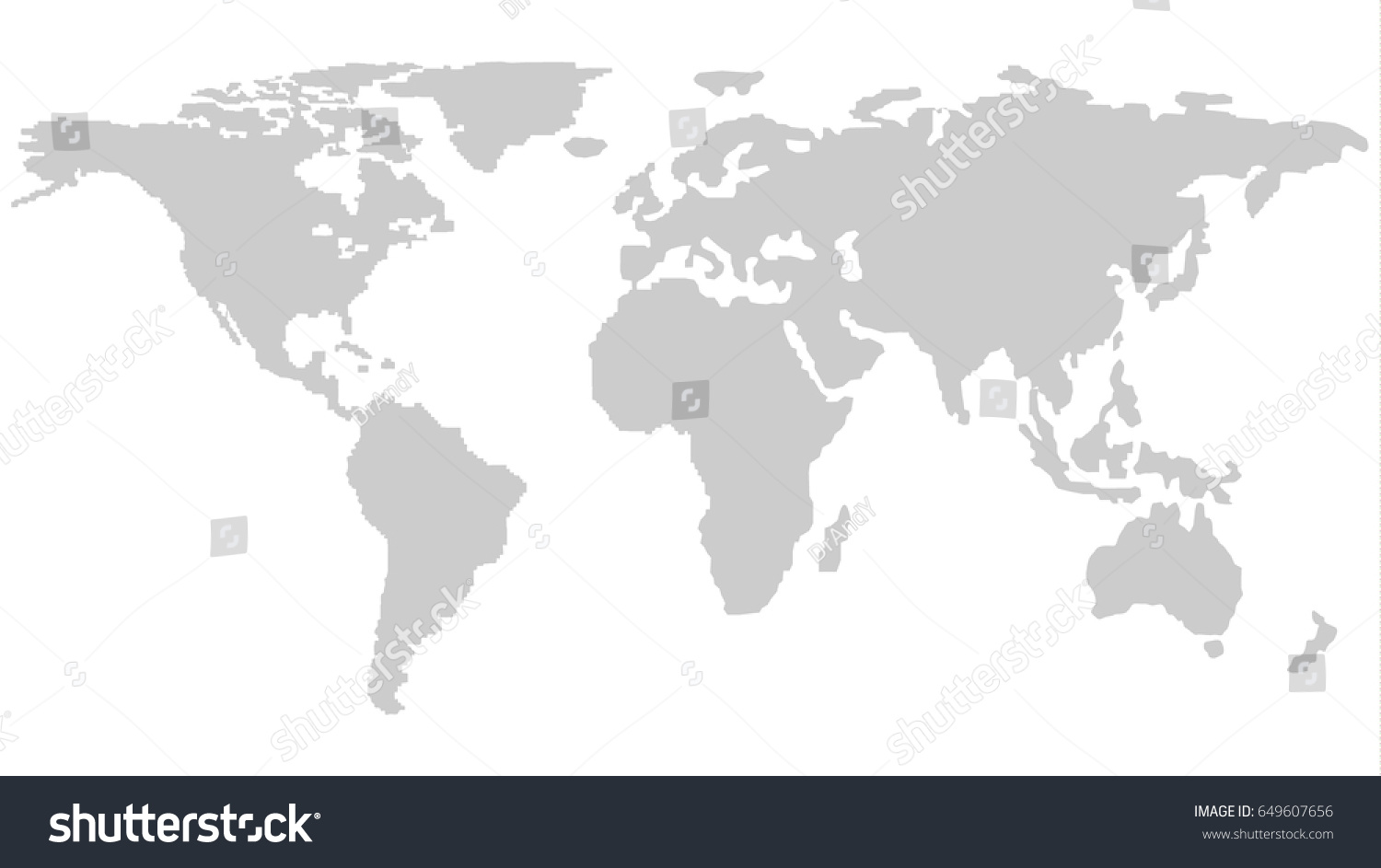 world map outline isolated on white background in light grey color modern web design vector