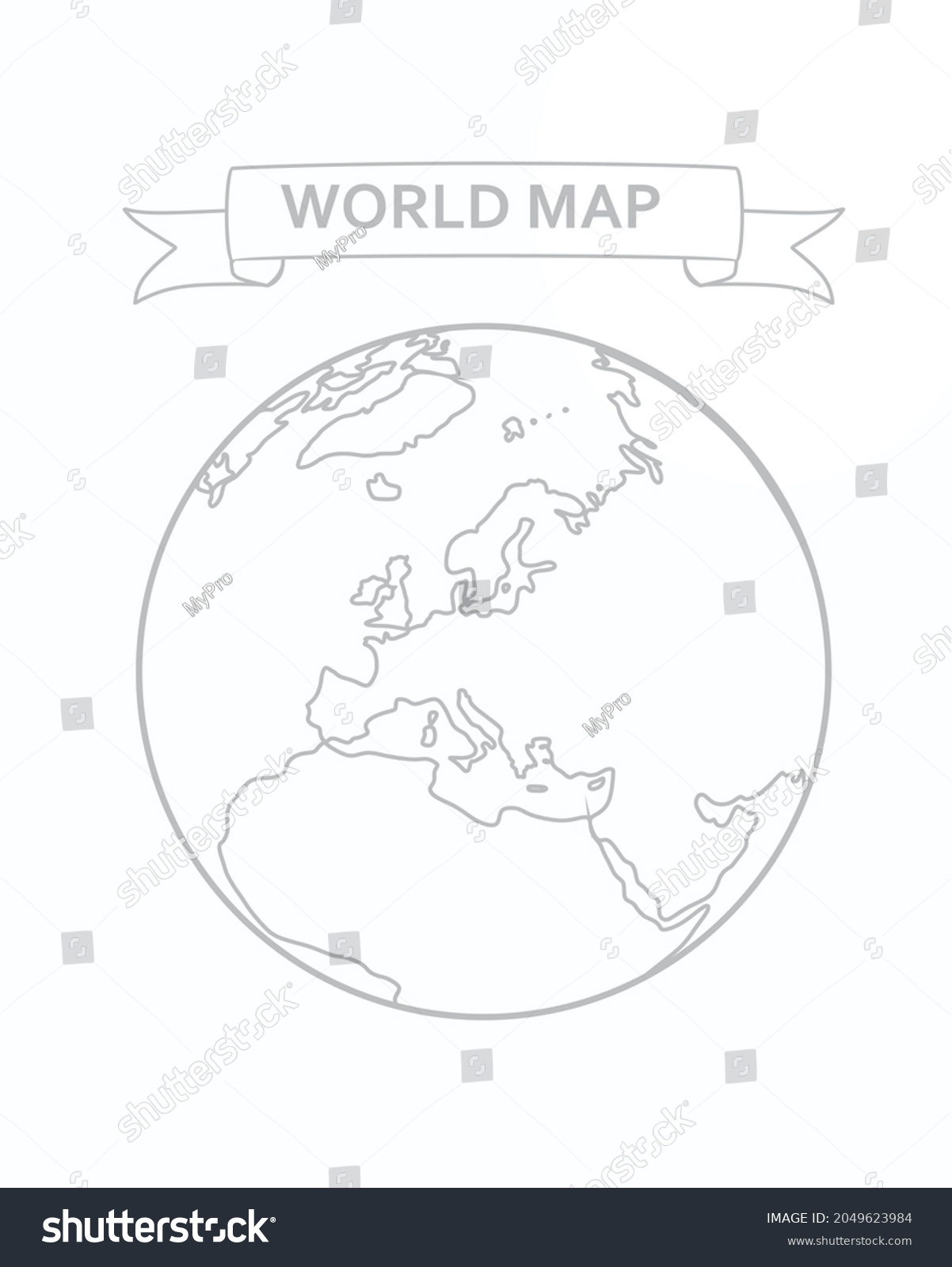 World Map Outline Vector Illustration Stock Vector (Royalty Free ...
