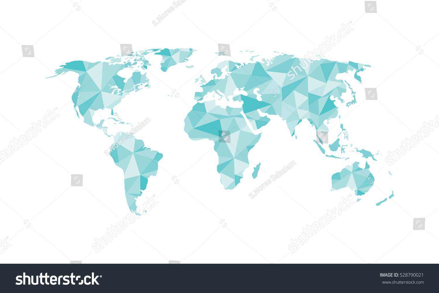 World Map Polygon Vector Stock Vector (Royalty Free) 528790021 ...