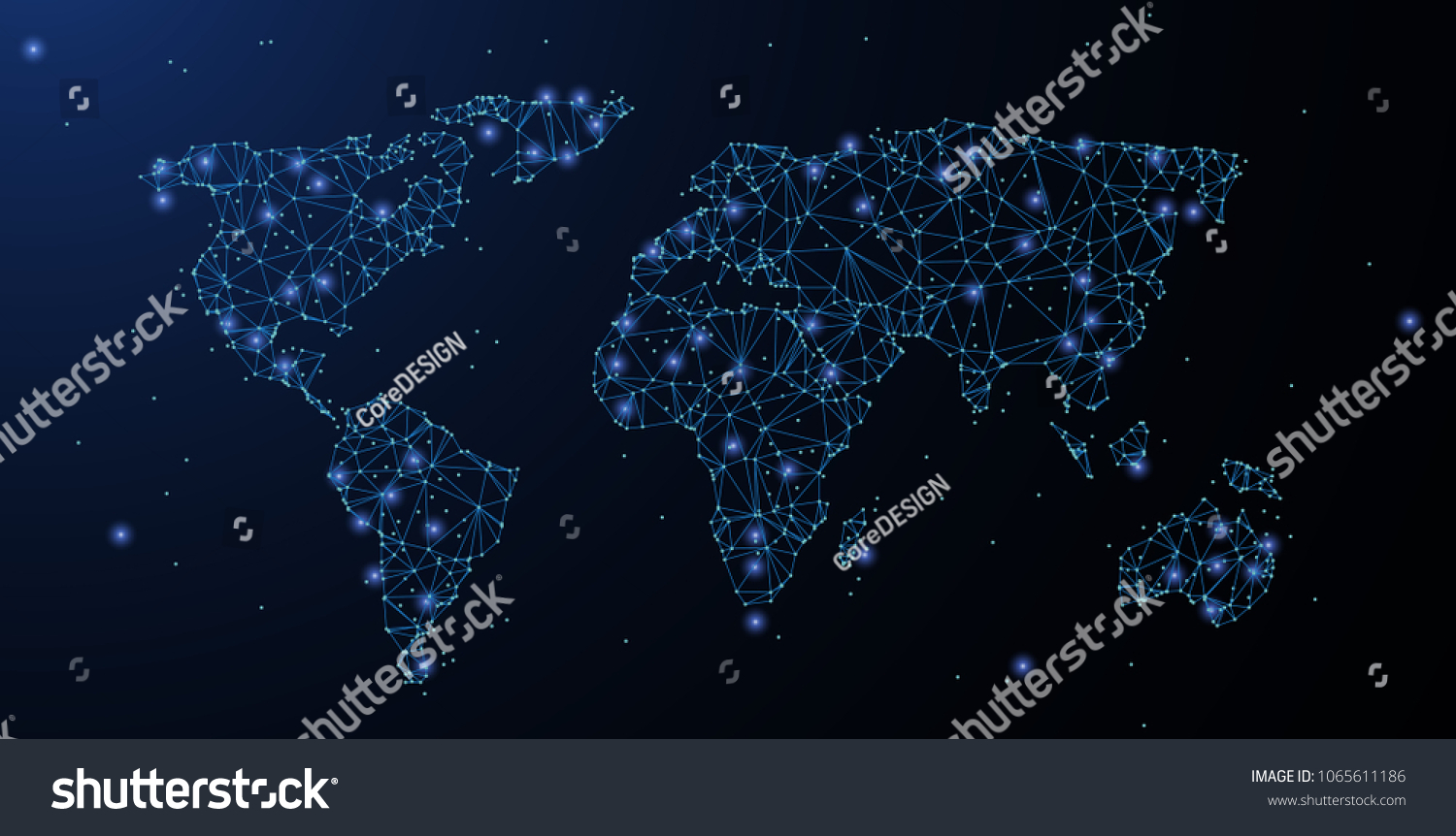 World Map Polygonal Wireframe Mesh Looks Stock Vector (Royalty Free ...