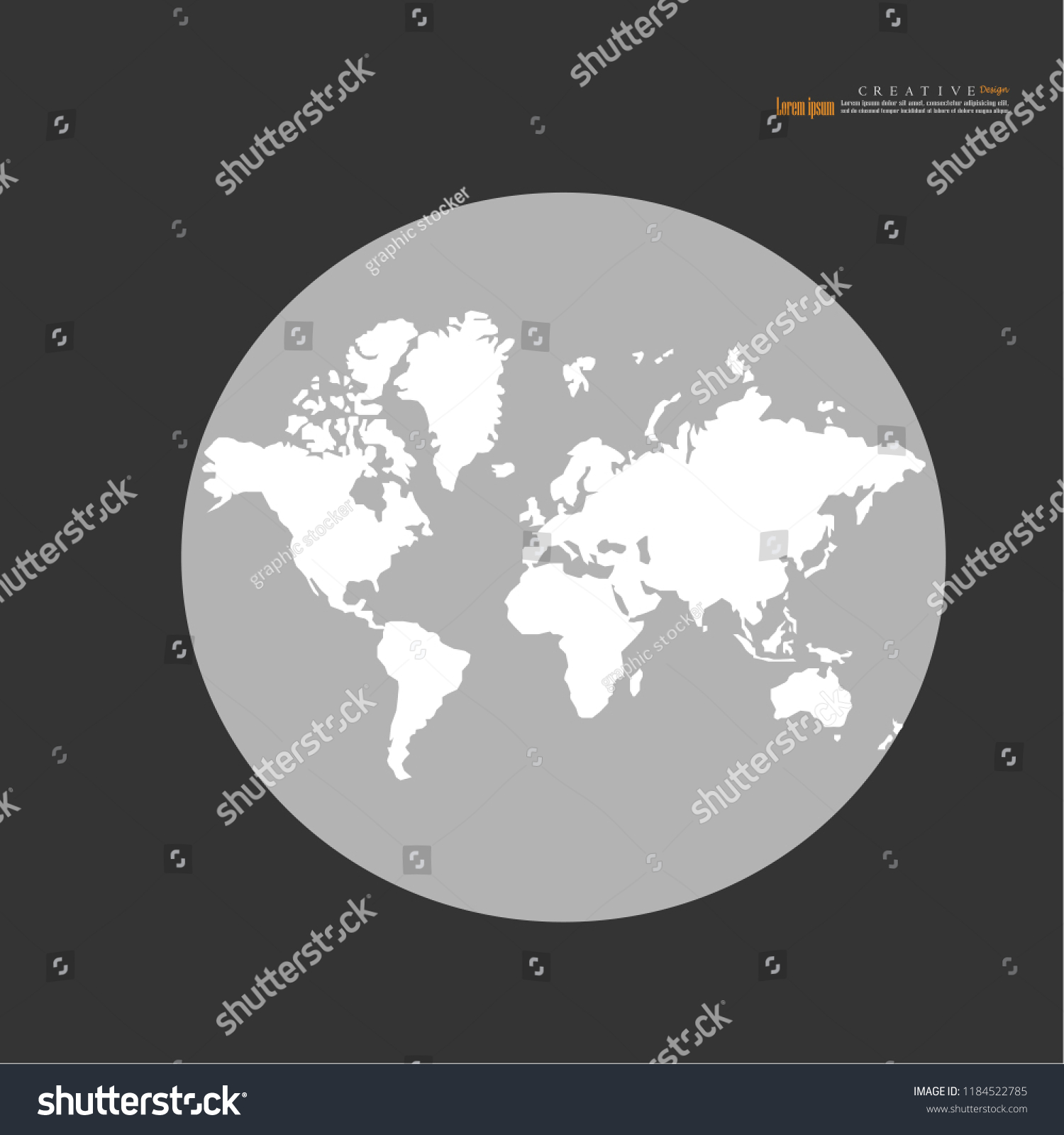 World Mapvector Illustration Stock Vector Royalty Free 1184522785 Shutterstock 