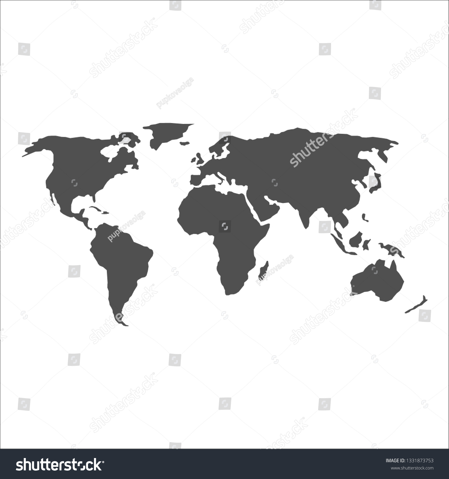 World Map Vector Illustration Continents Planet 1331873753 Stock Vector World Map Vector Illustration Continents Planet Earth 1331873753