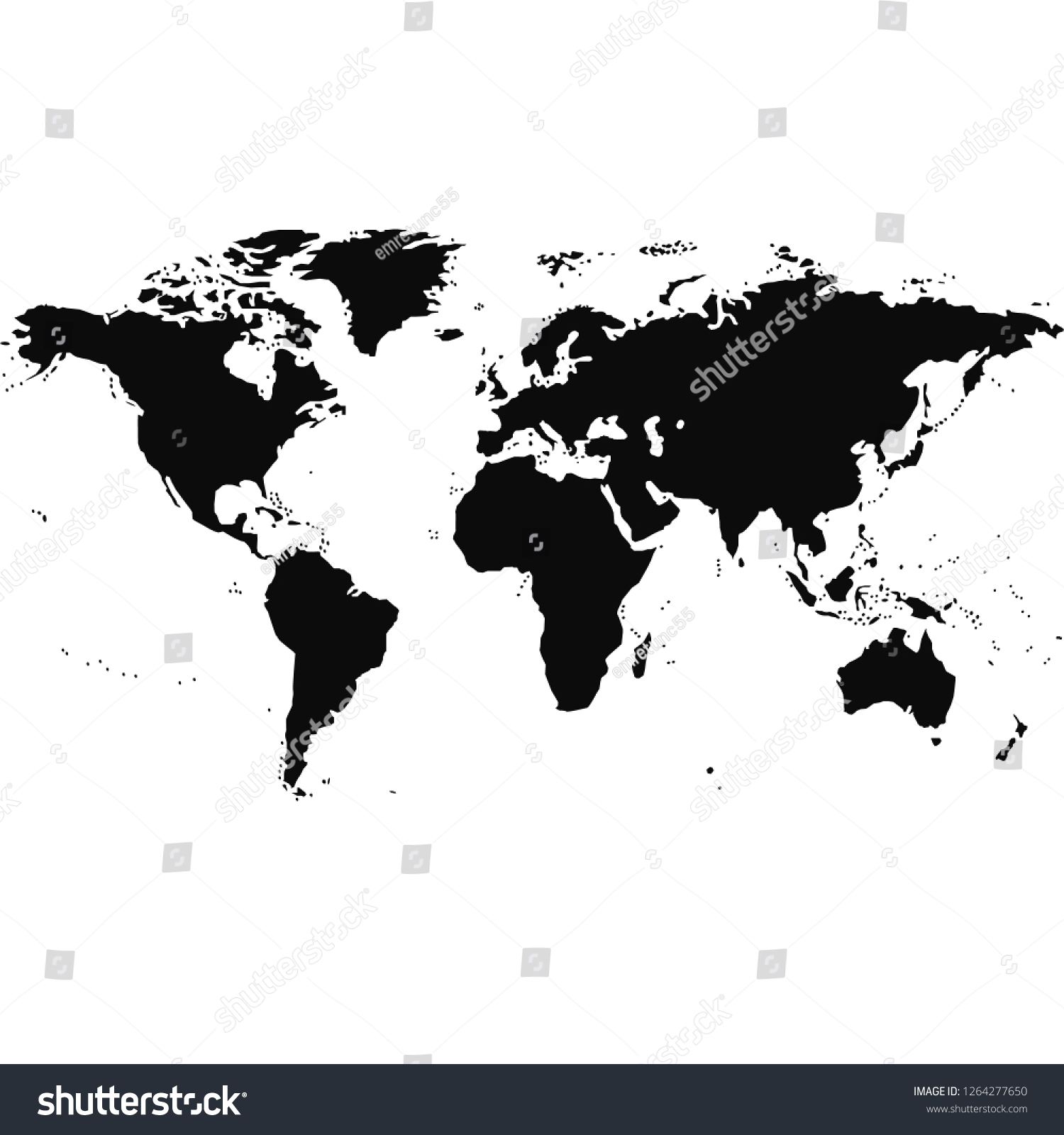 World Map Vector Illustration White Background Stok Vektör Telifsiz 1264277650 Shutterstock 7965