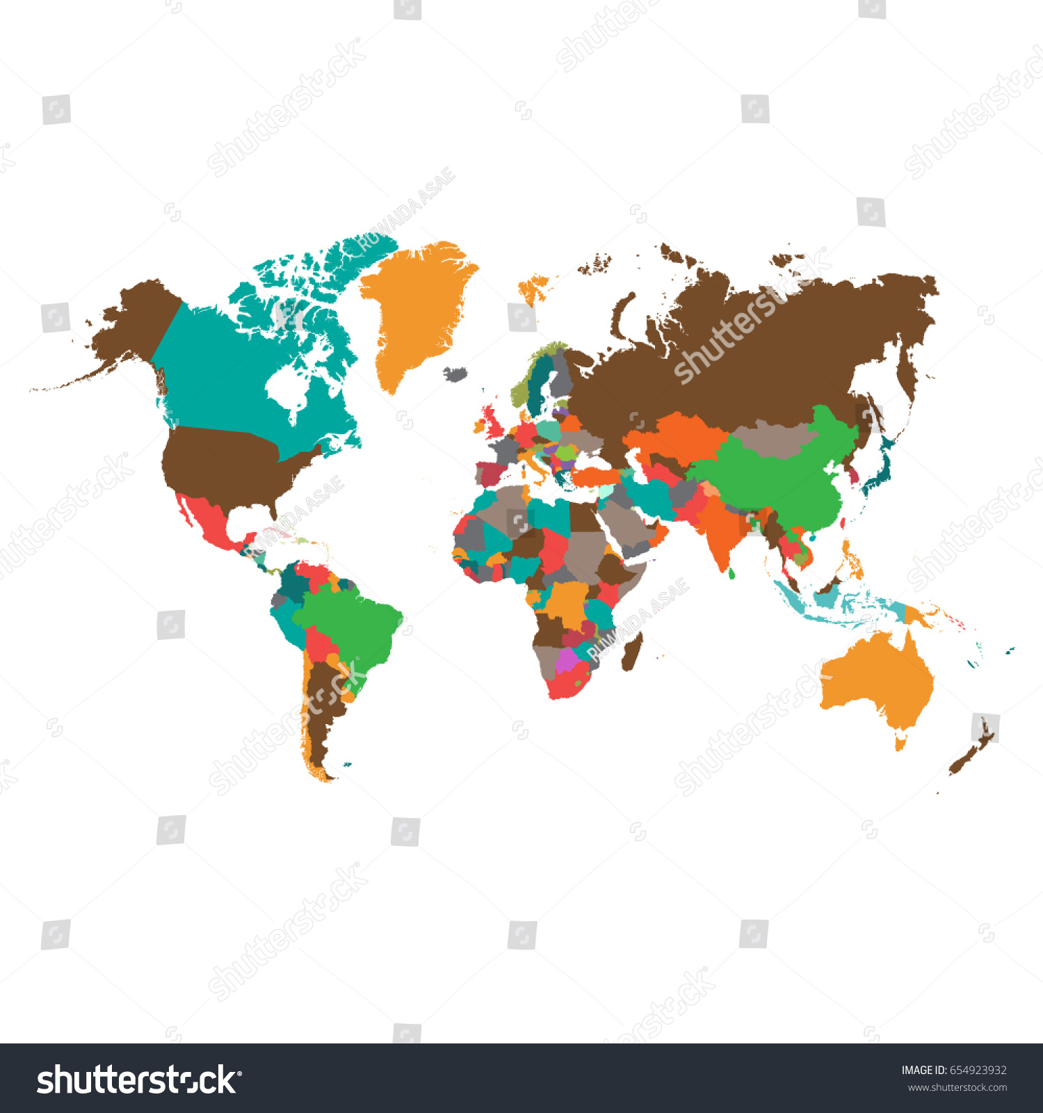 World Map Vector World Mapcountries Vector Stock Vector 654923932 ...