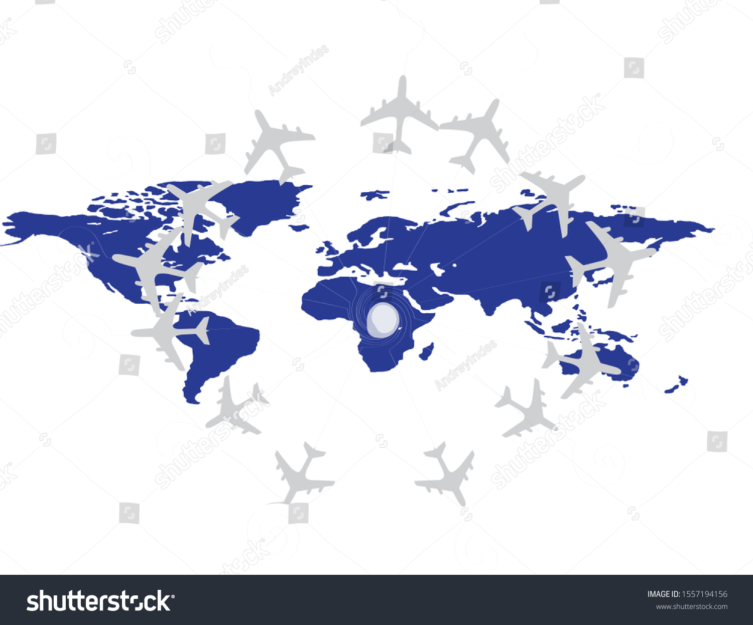 World Map Directions Flight Stock Vector Royalty Free 1557194156