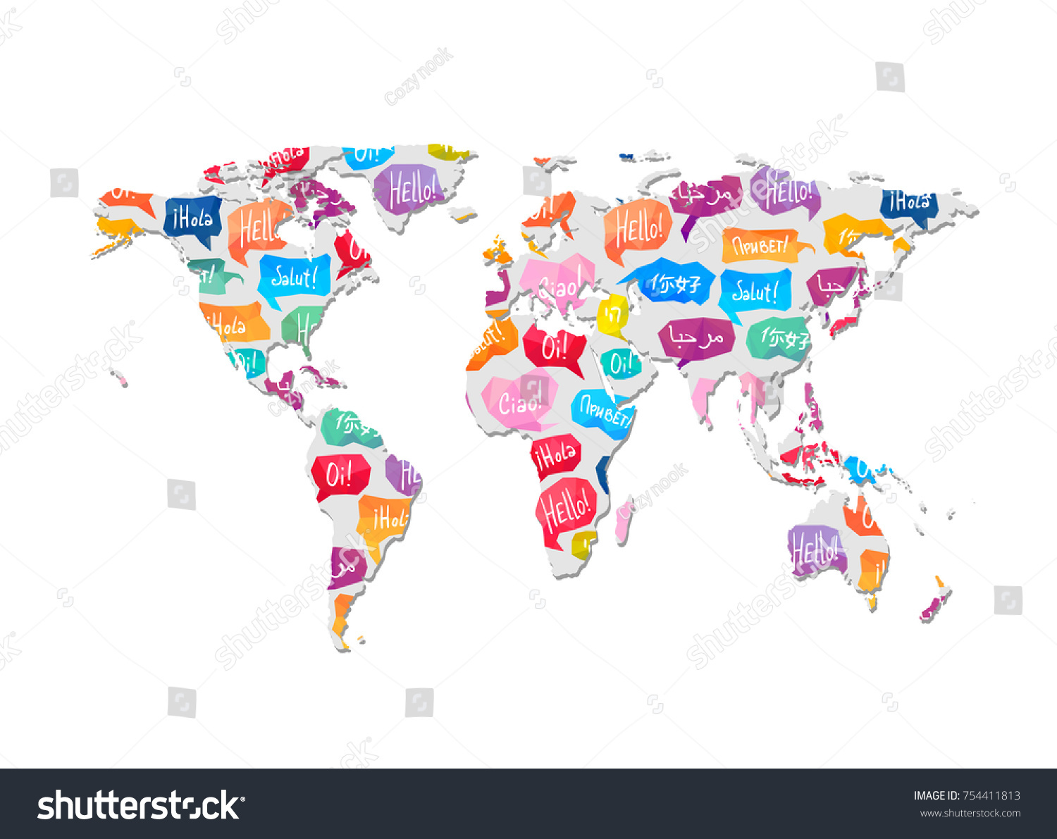 World Map Pattern Speaking Bubbles Word Stock Vector (Royalty Free ...