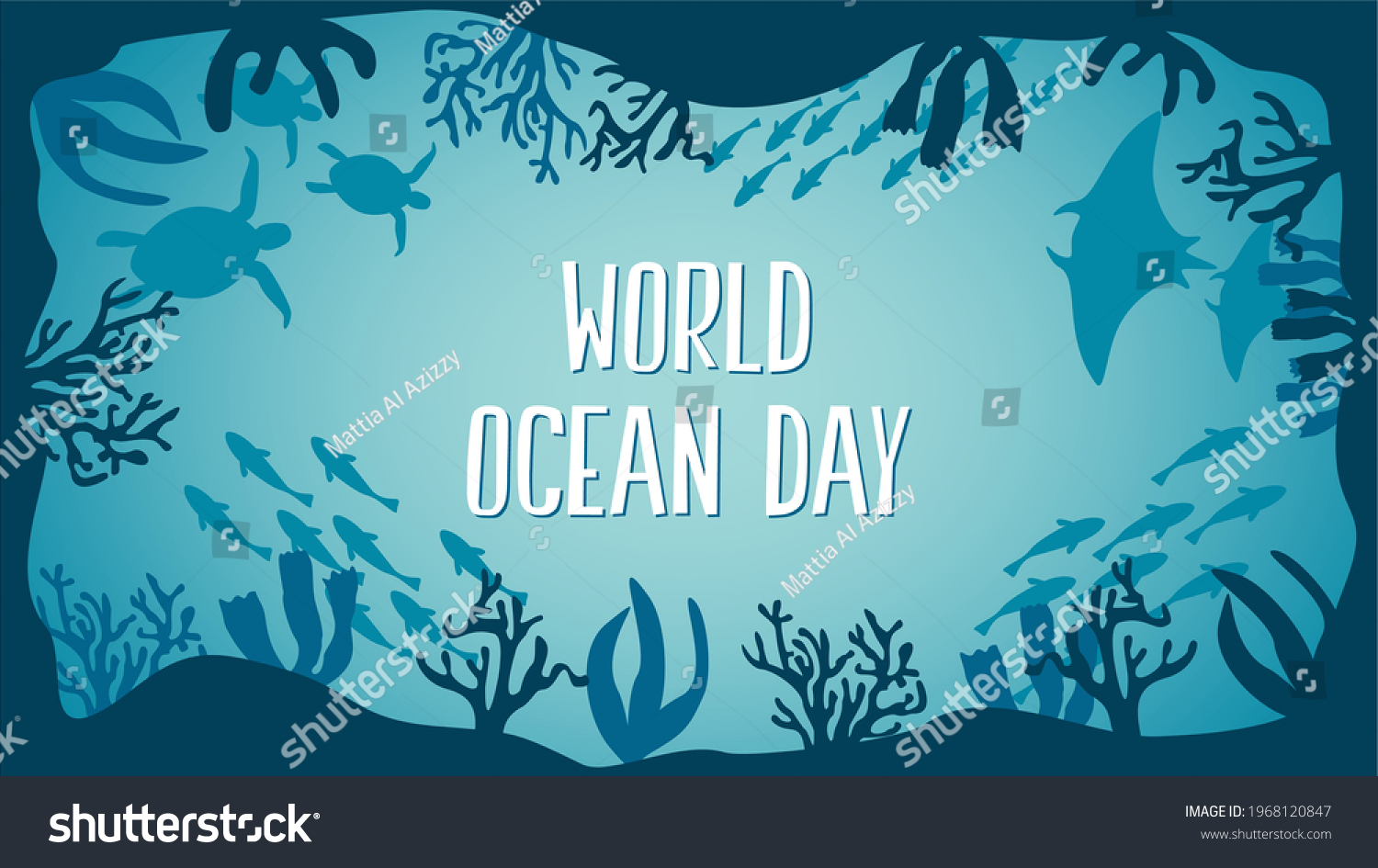 World Oceans Day Happy World Ocean Stock Vector Royalty Free