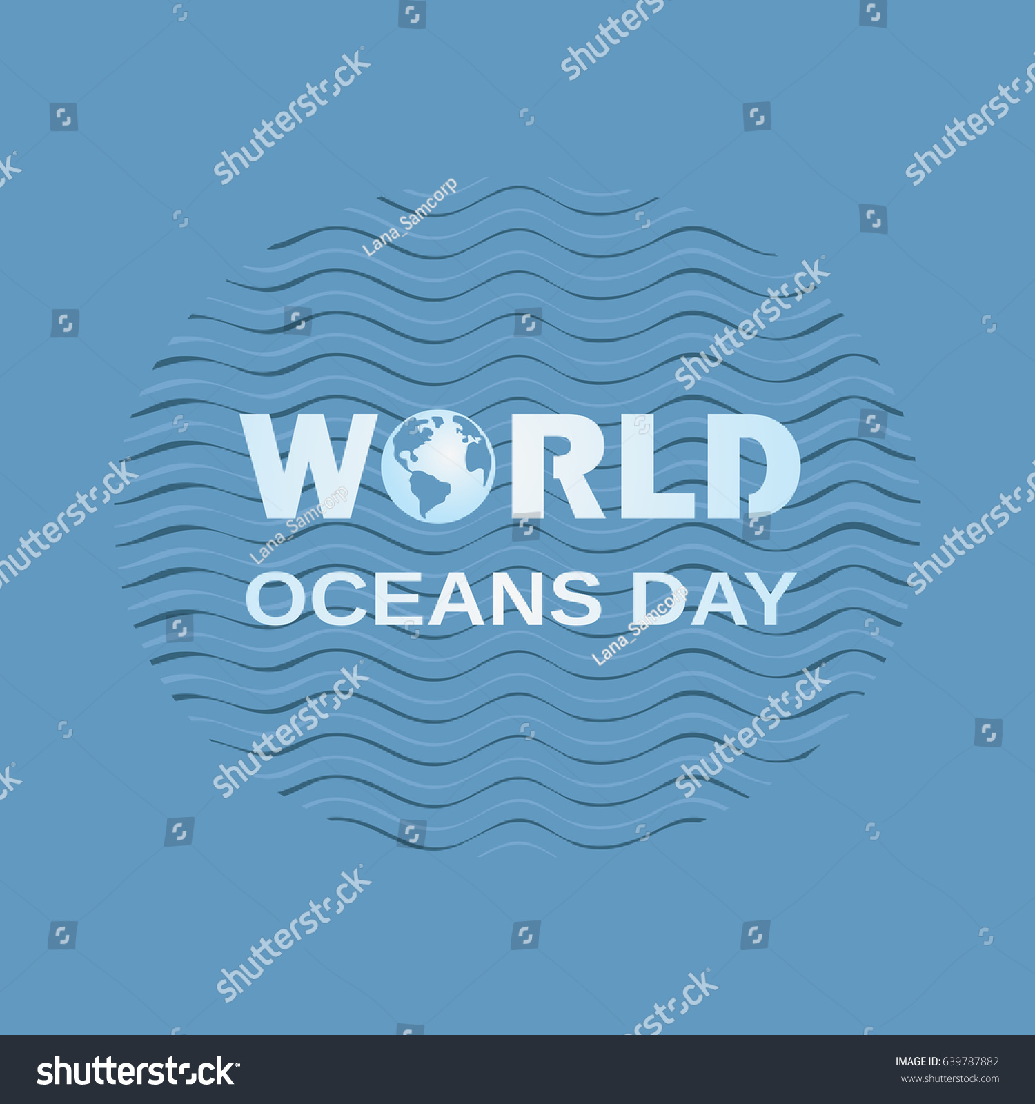 World Oceans Day Icon Typography Poster Stock Vector (Royalty Free ...