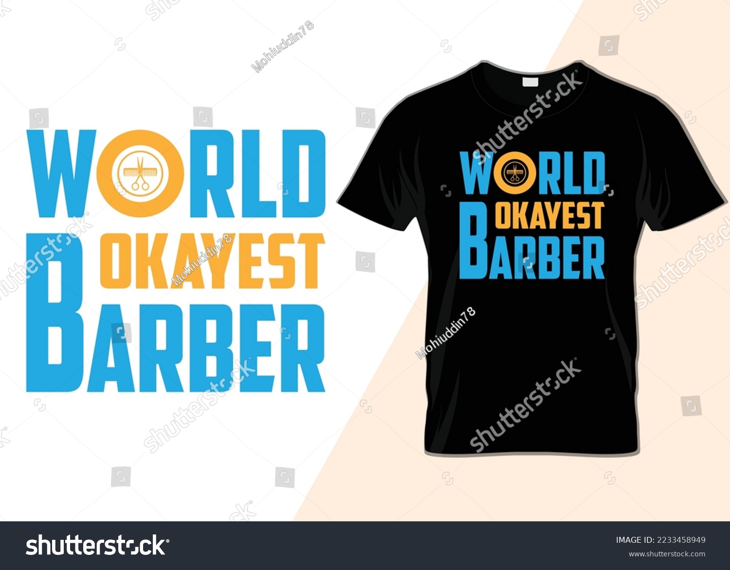 SVG of World Okayest barber T-shirt design svg