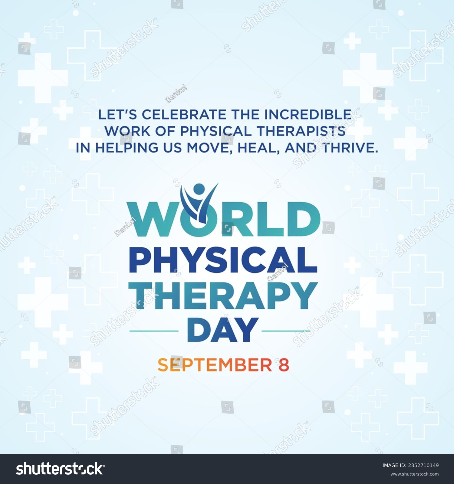 SVG of World Physical Therapy Day, September 8th Typography Template  Vector svg
