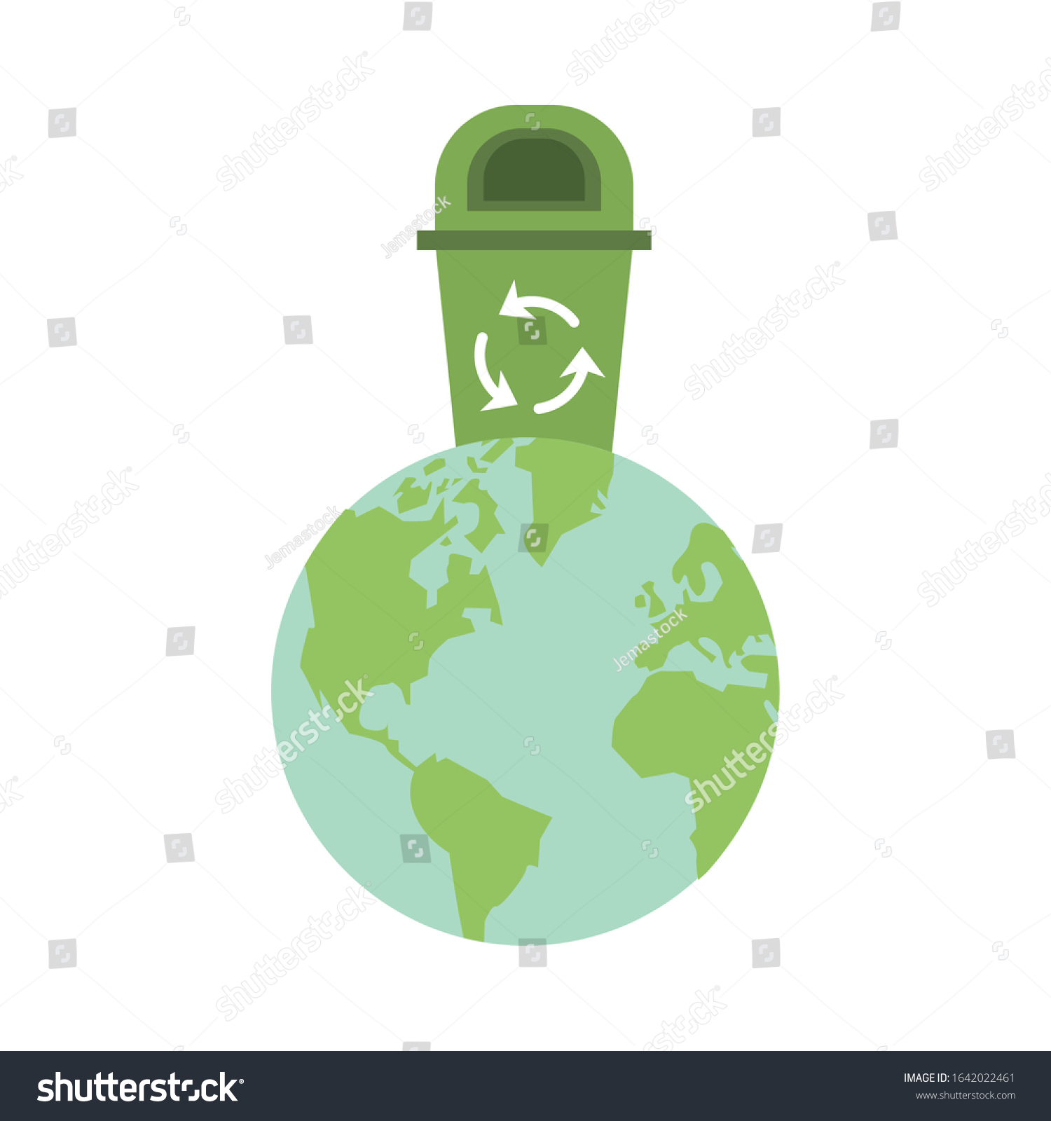 World Planet Earth Recycle Bin Vector Stock Vector (Royalty Free ...