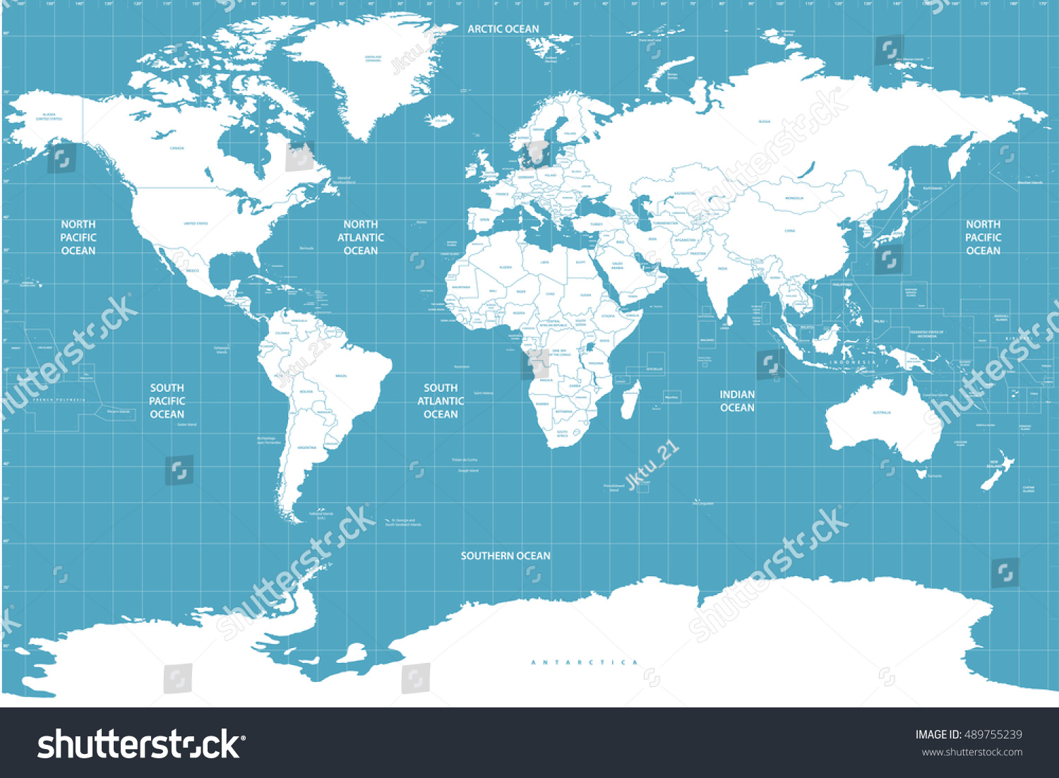 World Political Map 库存矢量图(免版税)489755239 | Shutterstock