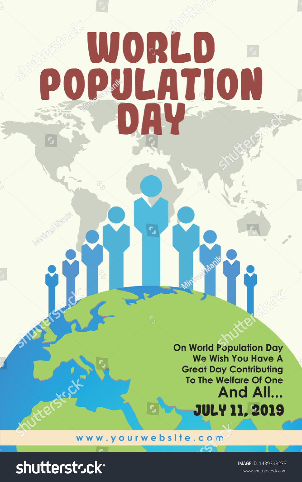 World Population Day Creative Poster Vector Arkivvektor Royaltyfri 1439348273 Shutterstock 1922