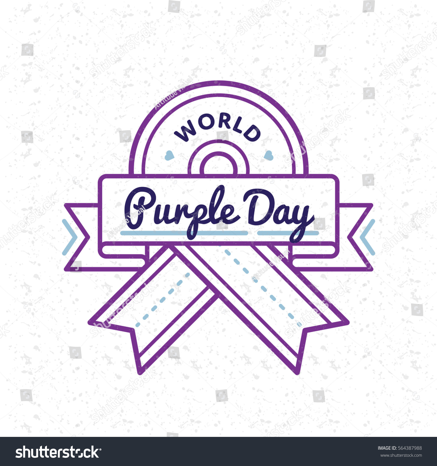 World Purple Day Emblem Isolated Vector Stock Vector (Royalty Free