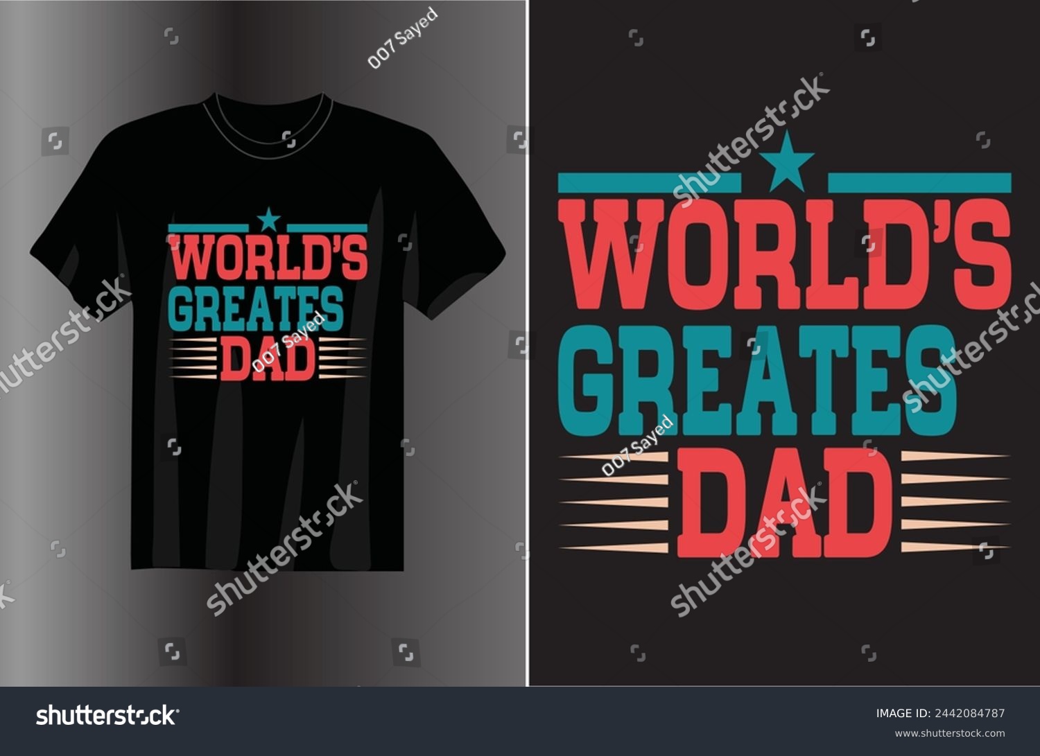 SVG of World's Greatest Dad t shirt design quote -world's greatest farter I mean father. svg