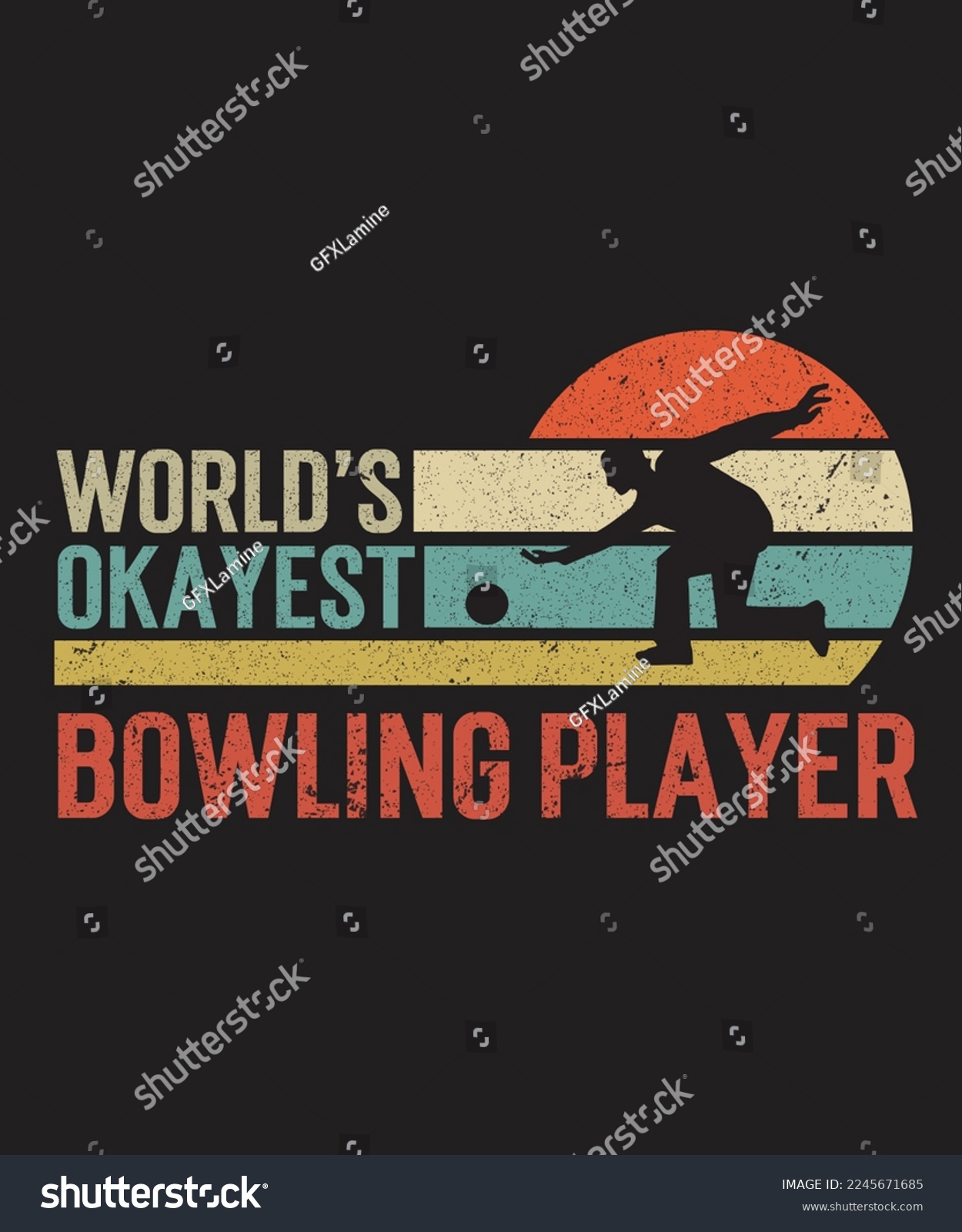 SVG of World's Okayest Bowling Player SVG, Bowling Gifts Vector, Bowling T-Shirt svg