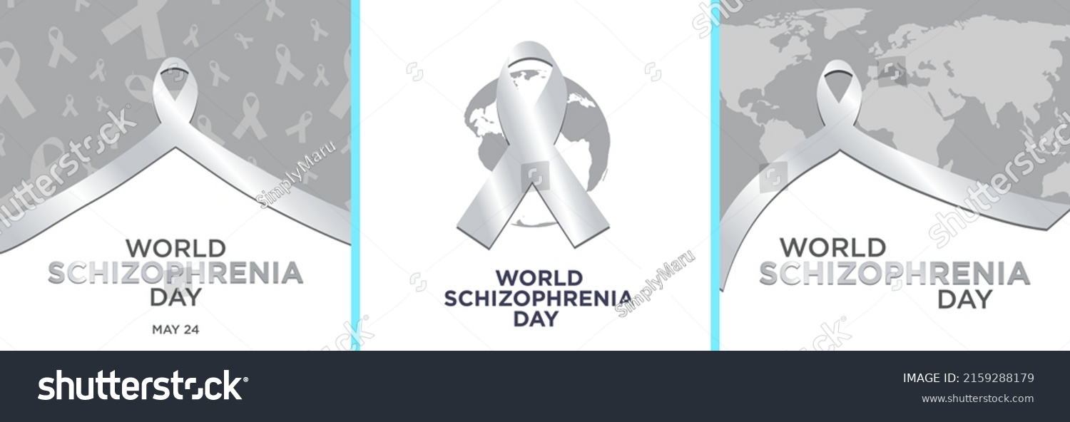 World Schizophrenia Day Greeting Set Celebrated Stock Vector Royalty