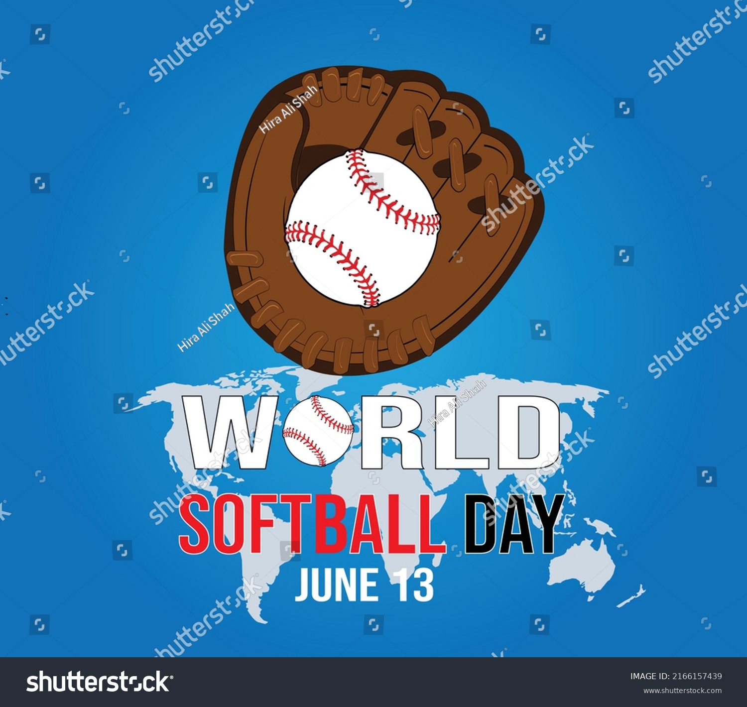 World Softball Day On June 13 Stock Vector (Royalty Free) 2166157439