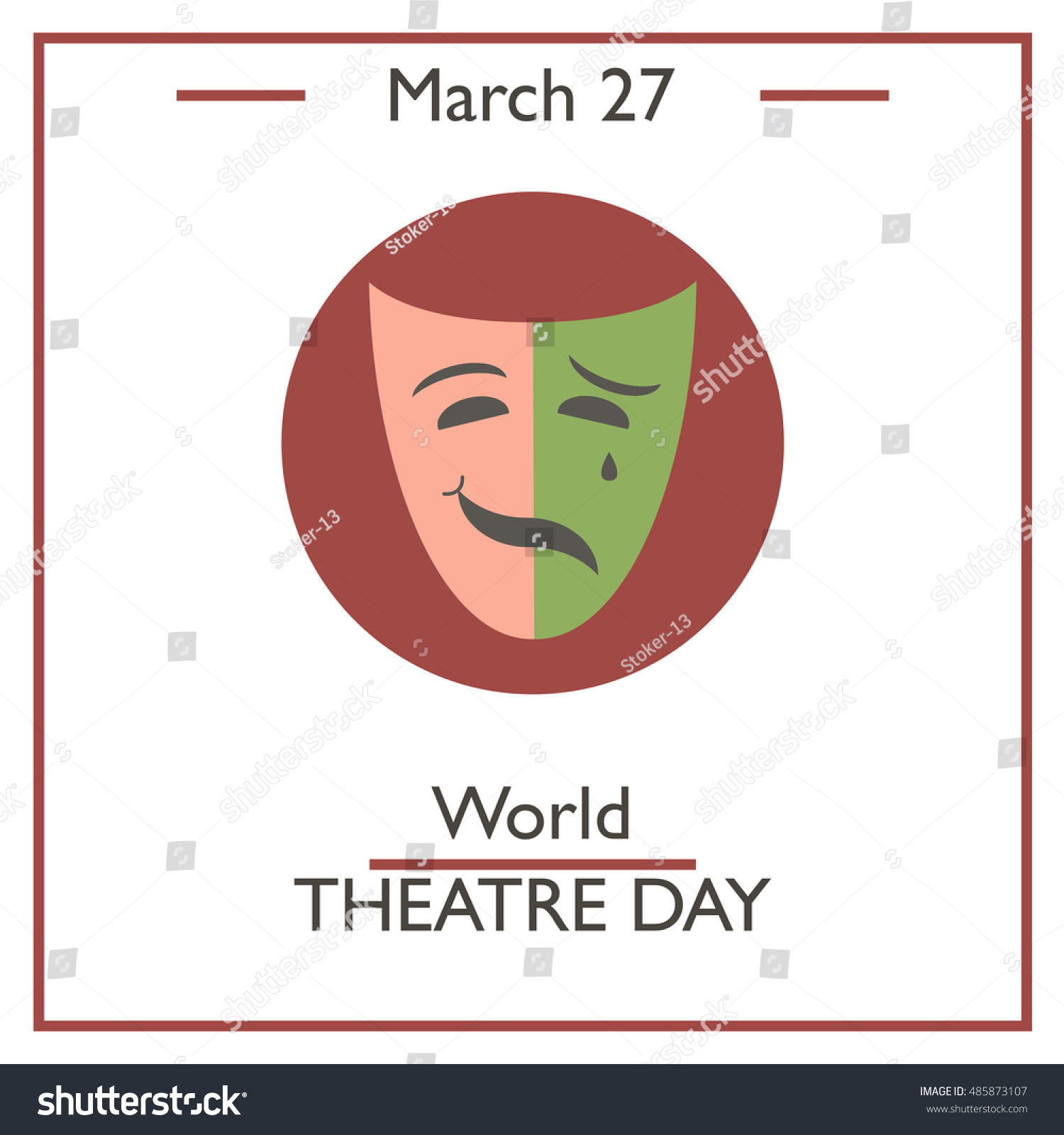 World Theatre Day March 27 Vector Stock Vector (Royalty Free) 485873107