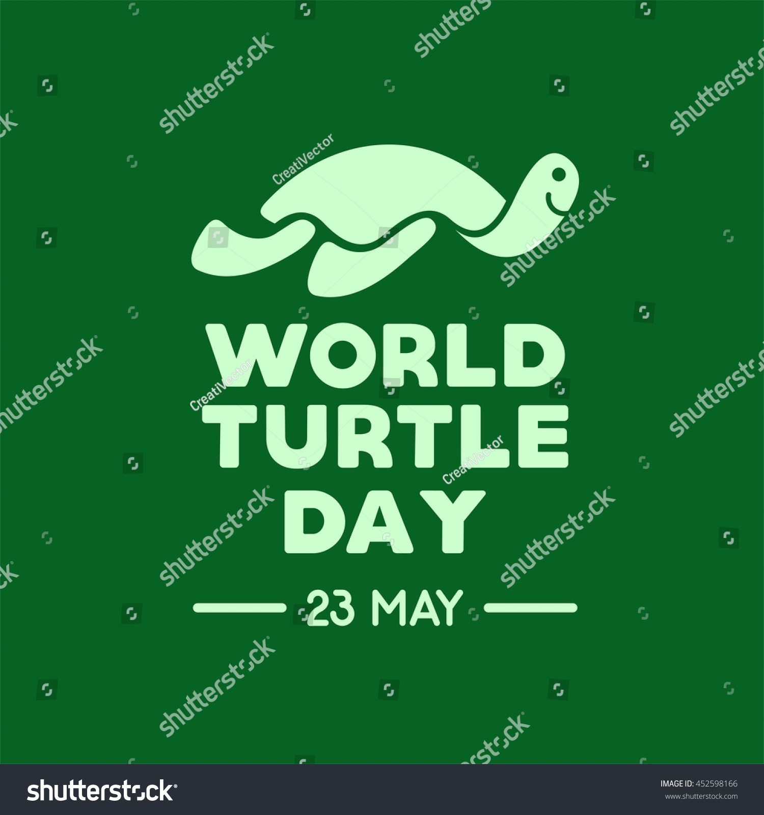 World Turtle Day Design Template Vector Stock Vector (Royalty Free