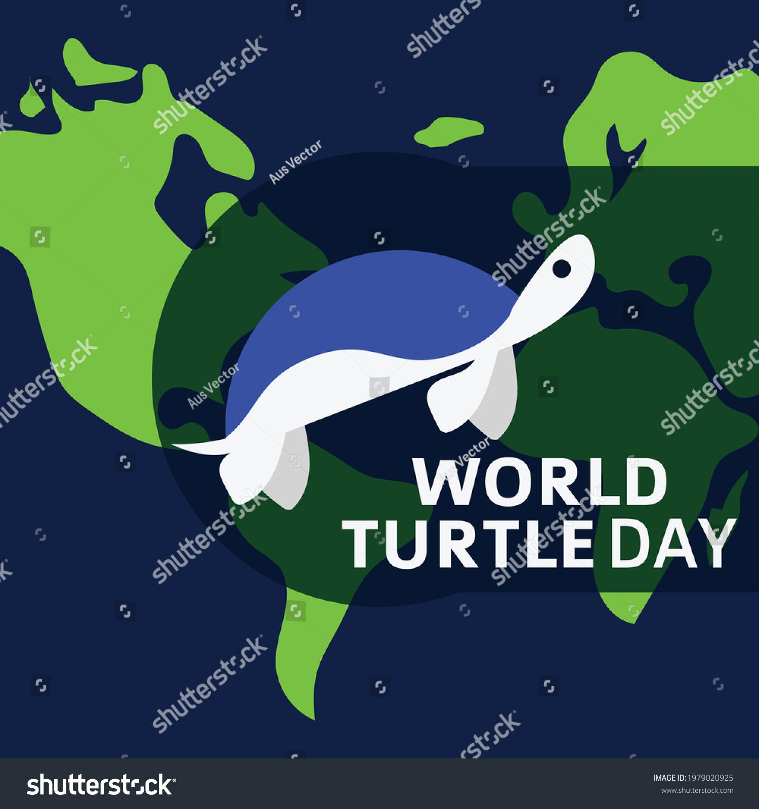 World Turtle Day Logo Design Map Stock Vector Royalty Free 1979020925